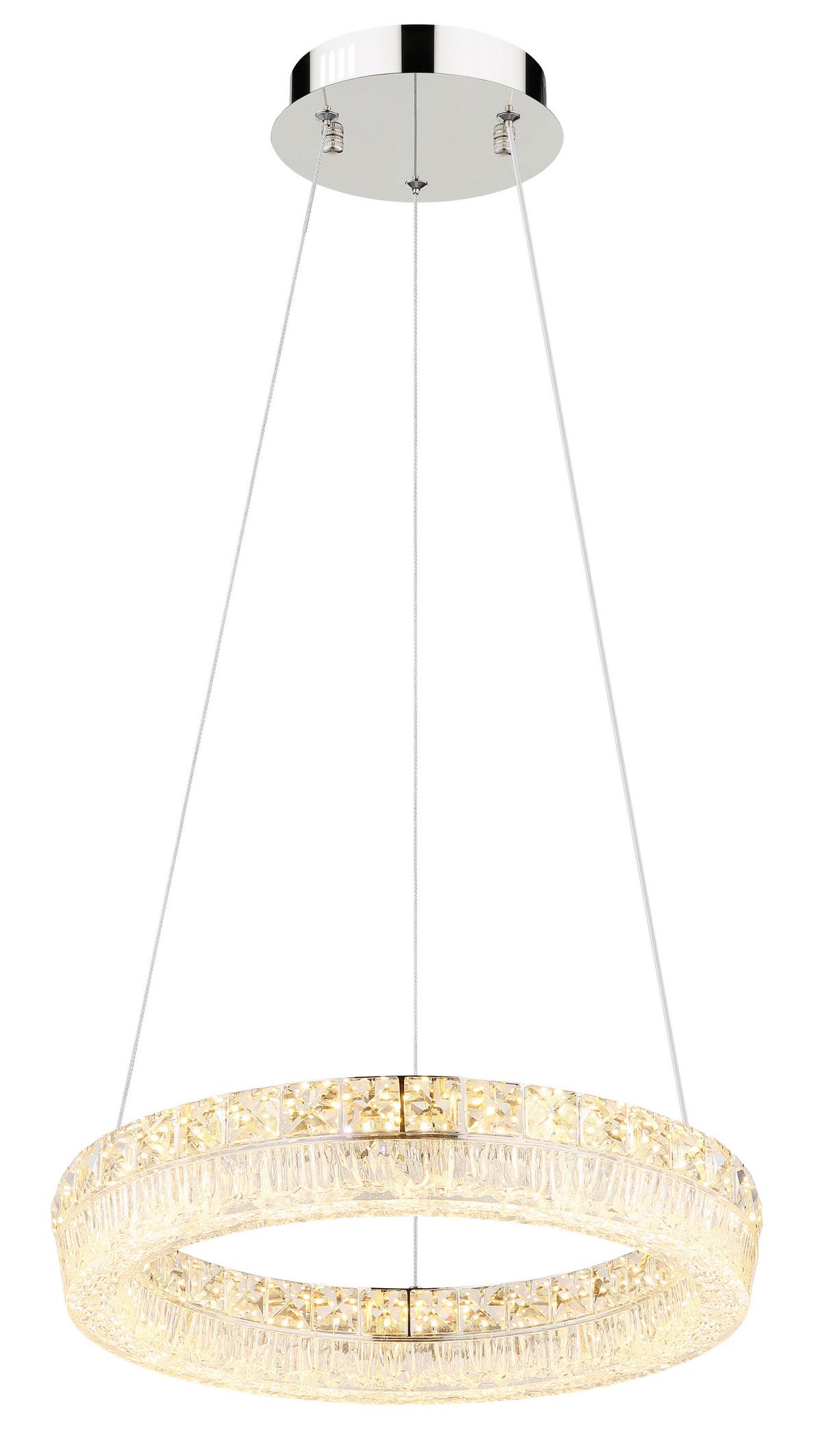 Led Viseća Svjetiljka Laurel - prozirno/boje kroma, Konvencionalno, staklo/metal (40/120cm) - Globo