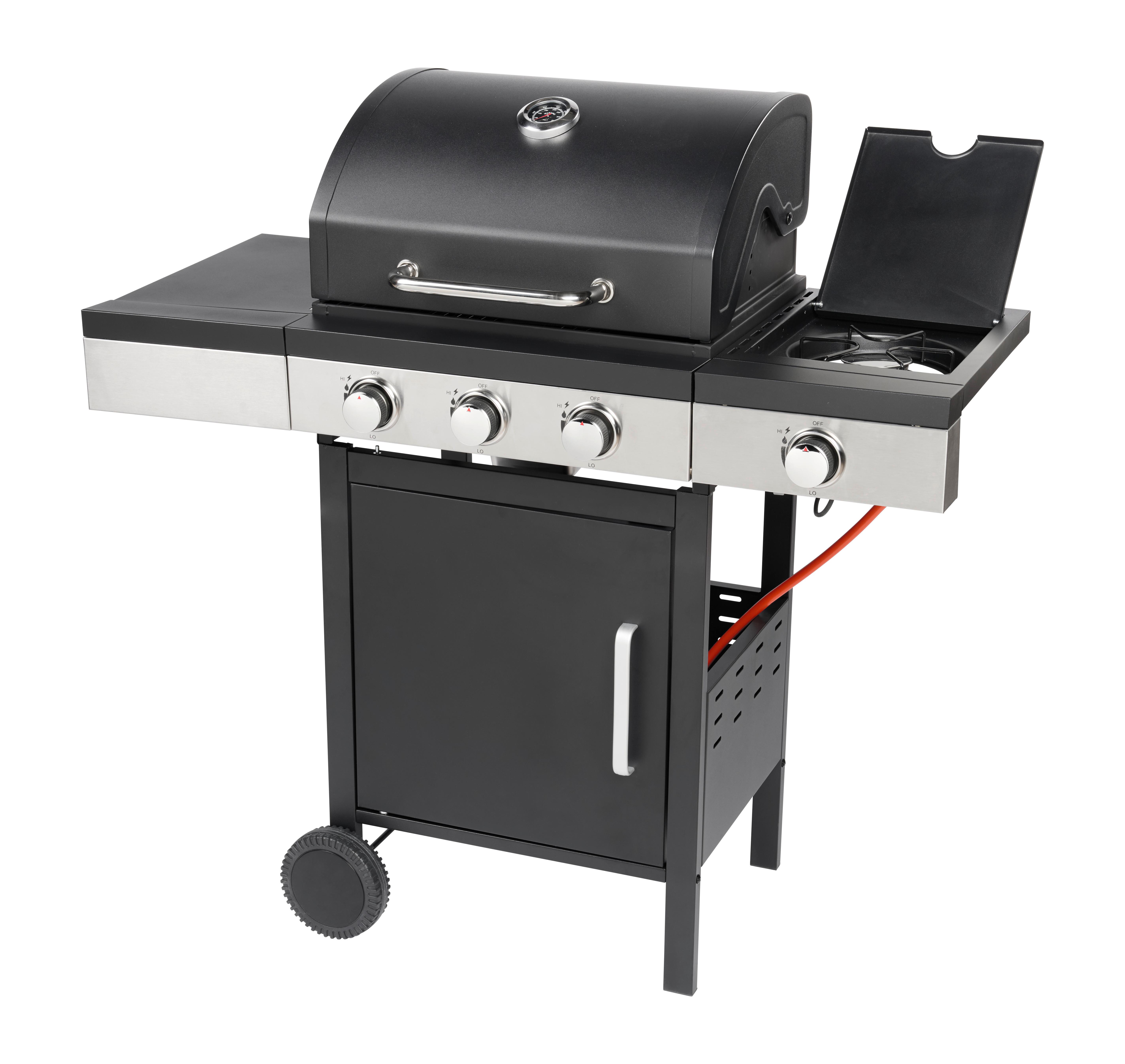 Gasgrill Jürgen Schwarz - Schwarz, KONVENTIONELL, Kunststoff/Metall (110/110/53cm) - Mömax