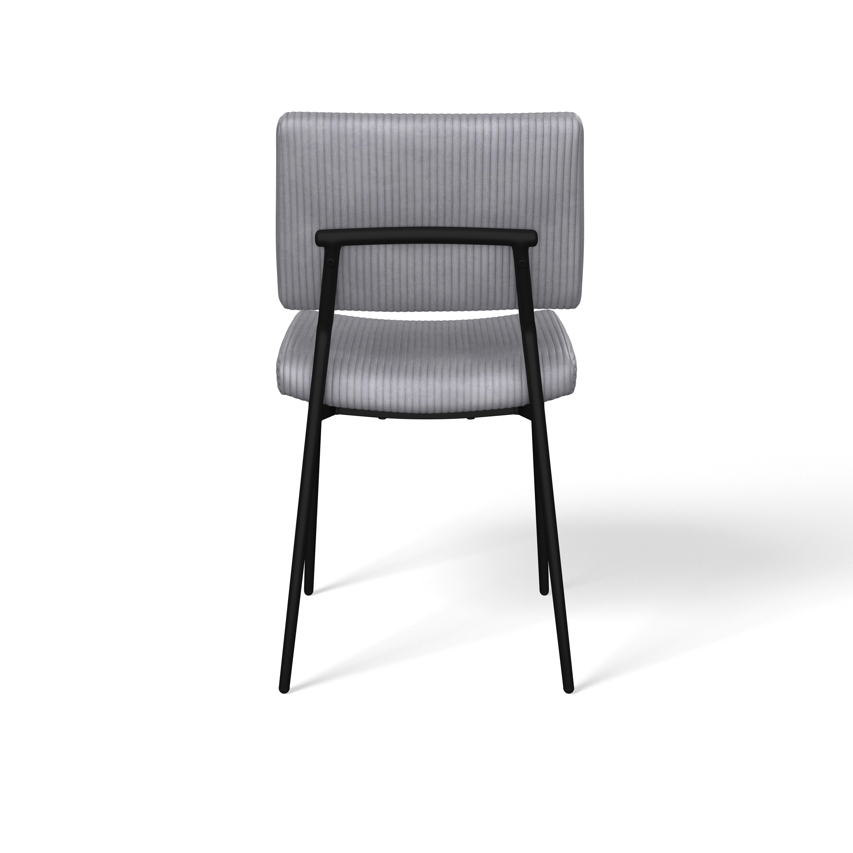 STOL ELIA - grå/svart, Modern, metall/trä (56/85/47cm) - Bessagi Home