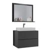 Badezimmer Lendas 3-tlg. ca. 80 cm Anthrazit - Anthrazit/Weiß, MODERN, Glas/Keramik (80cm) - MID.YOU