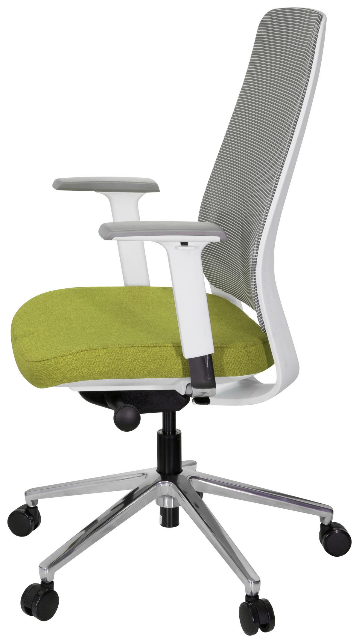 Pisarniški Stol Chiaro T1 White, Zelena, Siva - siva/zelena, Moderno, kovina/umetna masa (67/118/63cm) - MID.YOU