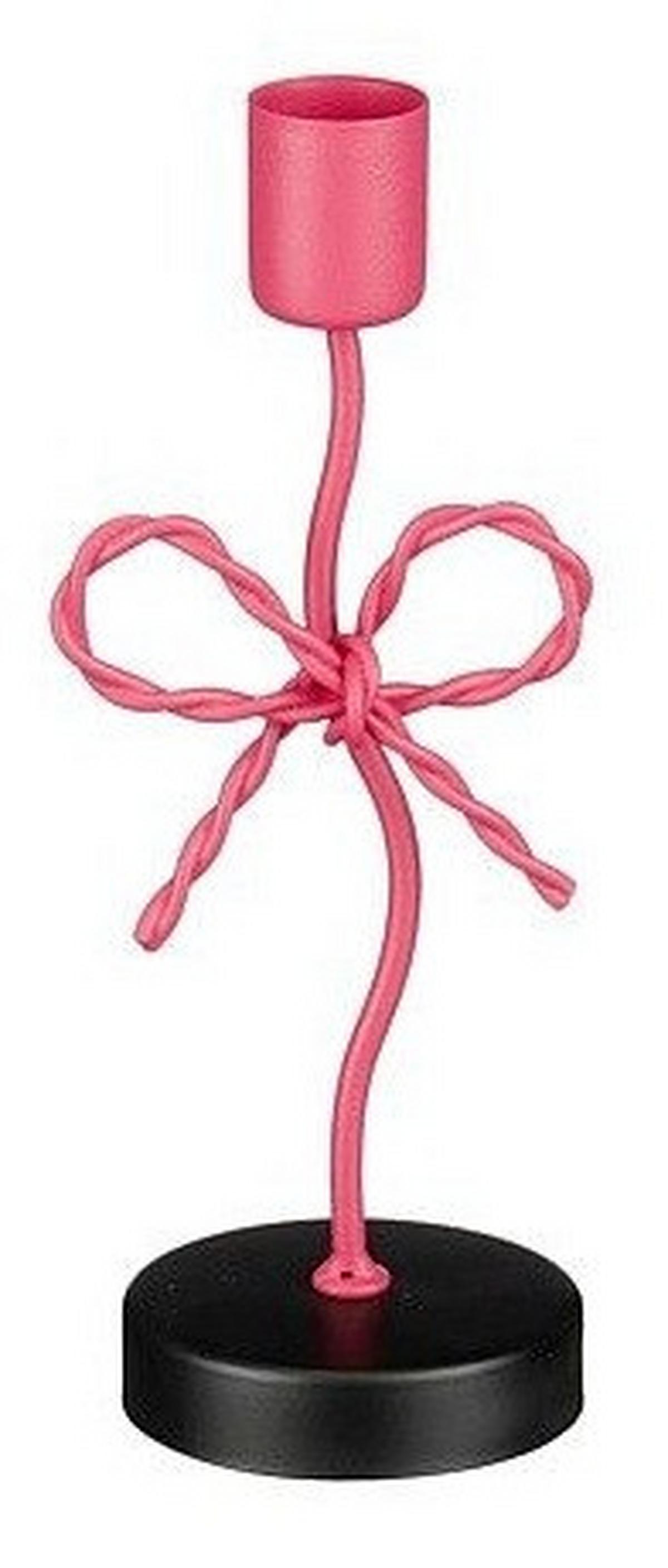Svečnik Bow Pink - starinsko roza, Moderno (18cm) - Premium Living