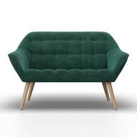 SOFA DWUOSOBOWA MONIQUE - zielony/kolor naturalny, Modern, metal/drewno (126/74/76cm) - Bessagi Home