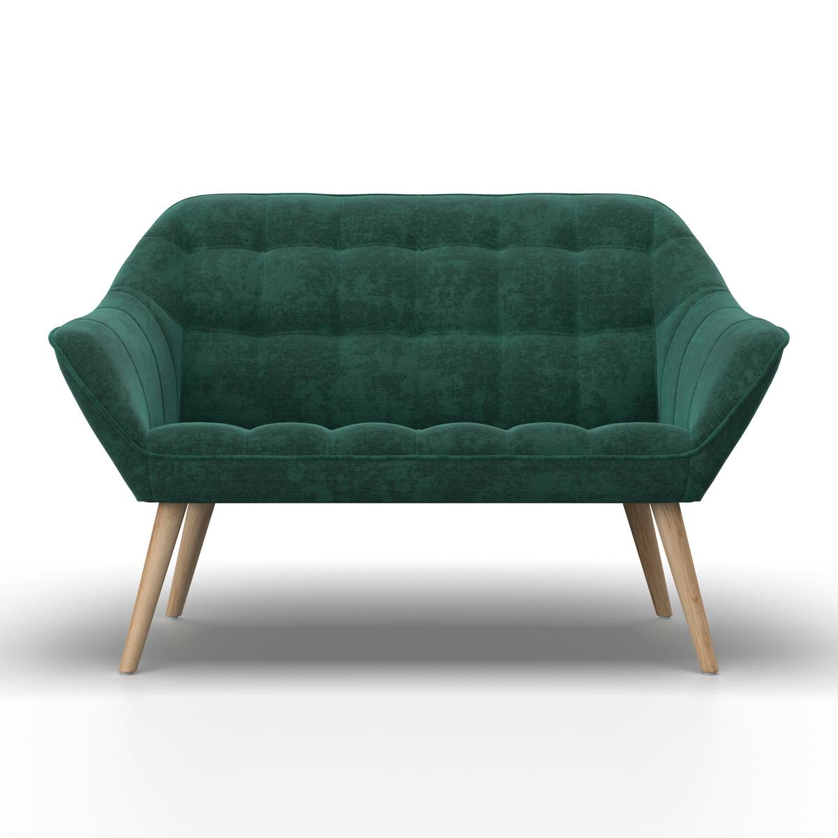 SOFA DWUOSOBOWA MONIQUE - zielony/kolor naturalny, Modern, metal/drewno (126/74/76cm) - Bessagi Home