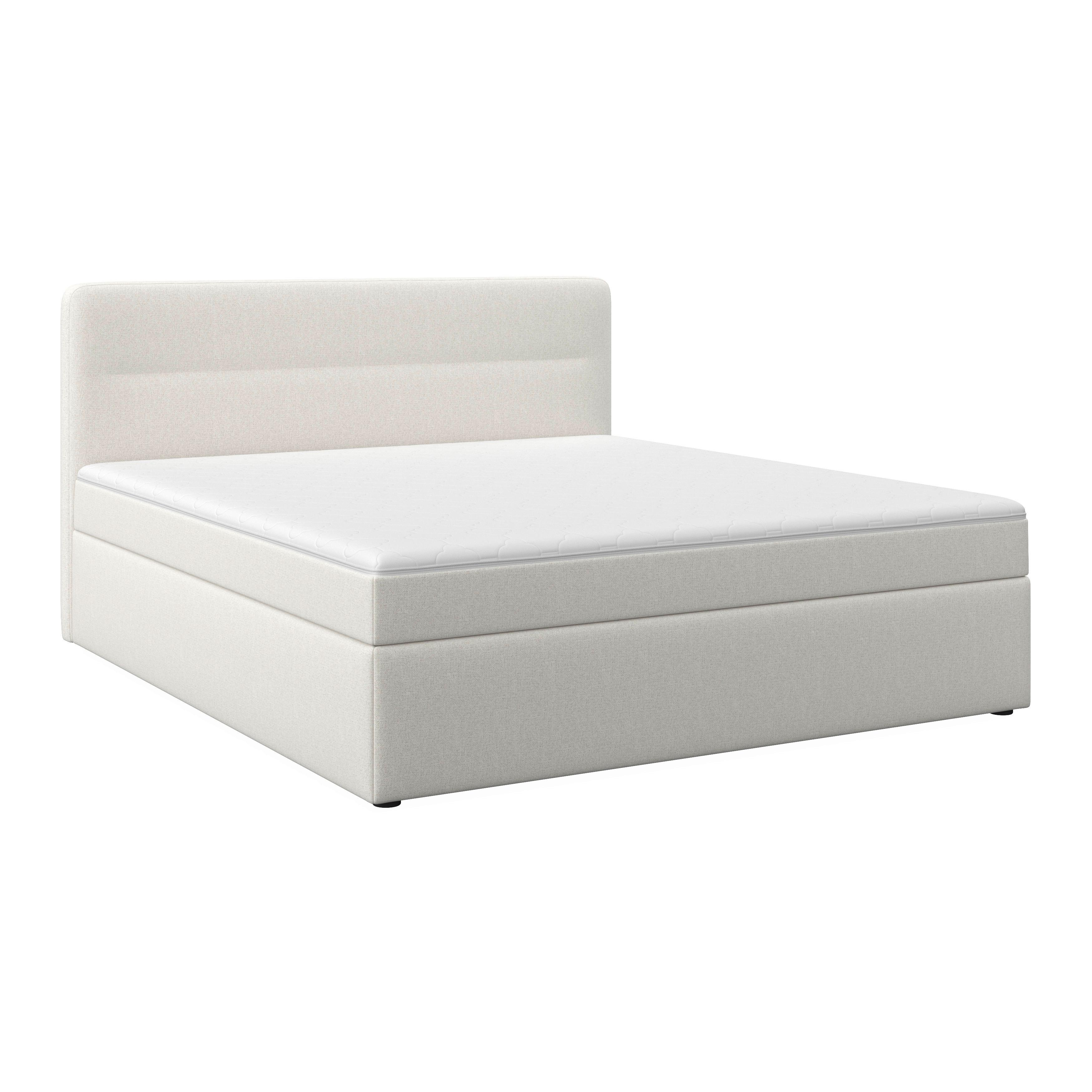 Boxbett Marco Creme ca. 180x200 cm - svart/cremefärgad, Modern, trä/textil (180/200cm) - Bessagi Home