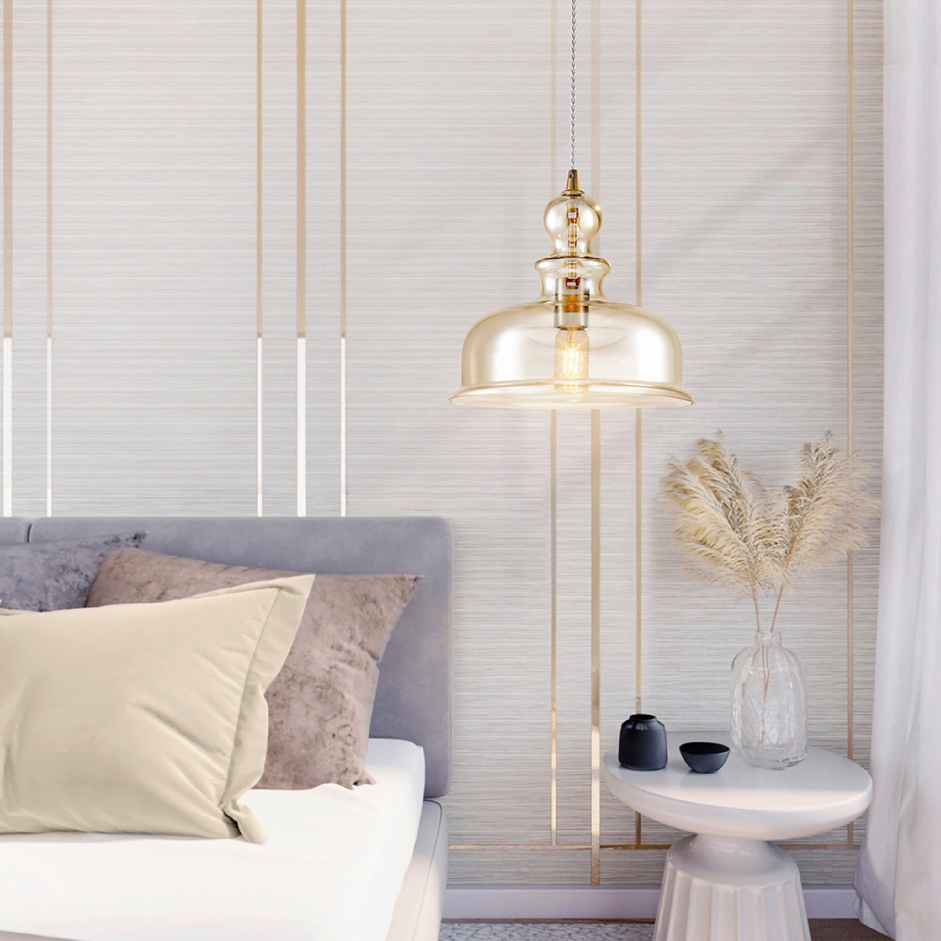PENDELLEUCHTE TONE - Bronzefarben, Basics, Glas/Textil (29,7/29,9/29,7cm) - MAYTONI