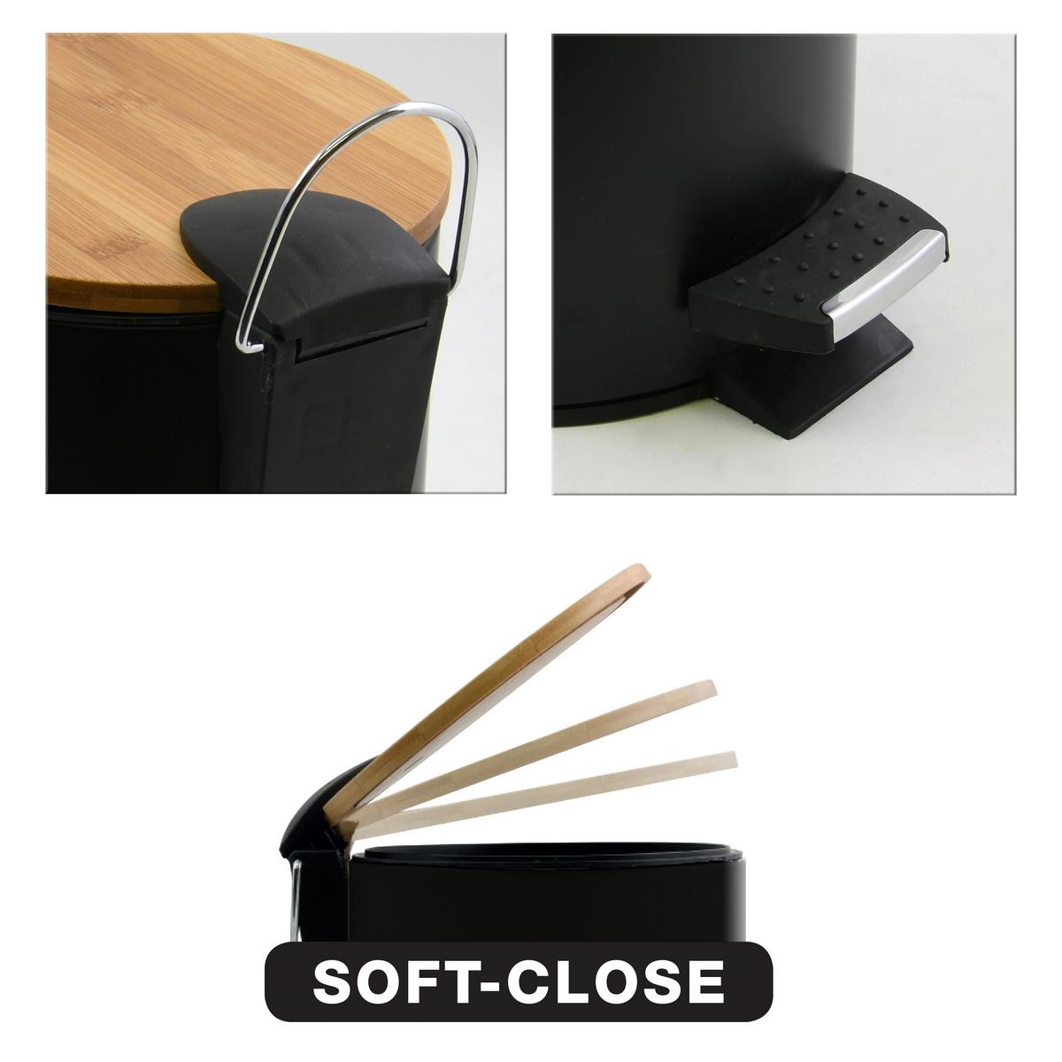 KOSZ NA ŚMIECI Z PEDAŁEM 10.20921 - czarny, Konventionell, tworzywo sztuczne/metal (25,5/20,5/26,5cm) - Spirella