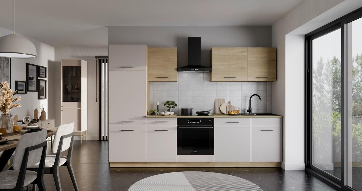 Kuhinjski Blok Brez Aparatov Max Ii, 280cm - kašmir/črna, Basics, umetna masa/leseni material (280/200/60cm) - P & B