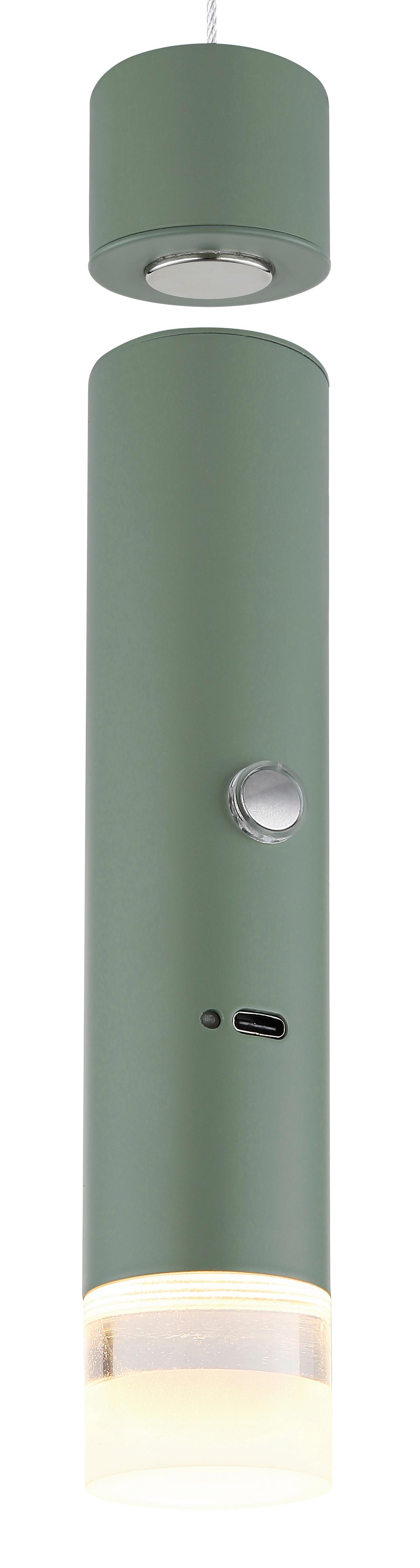 LAMPA WISZĄCA LED 16060B PELO - jasnozielony/przejrzysty, Design, tworzywo sztuczne/metal (38/120cm) - Globo