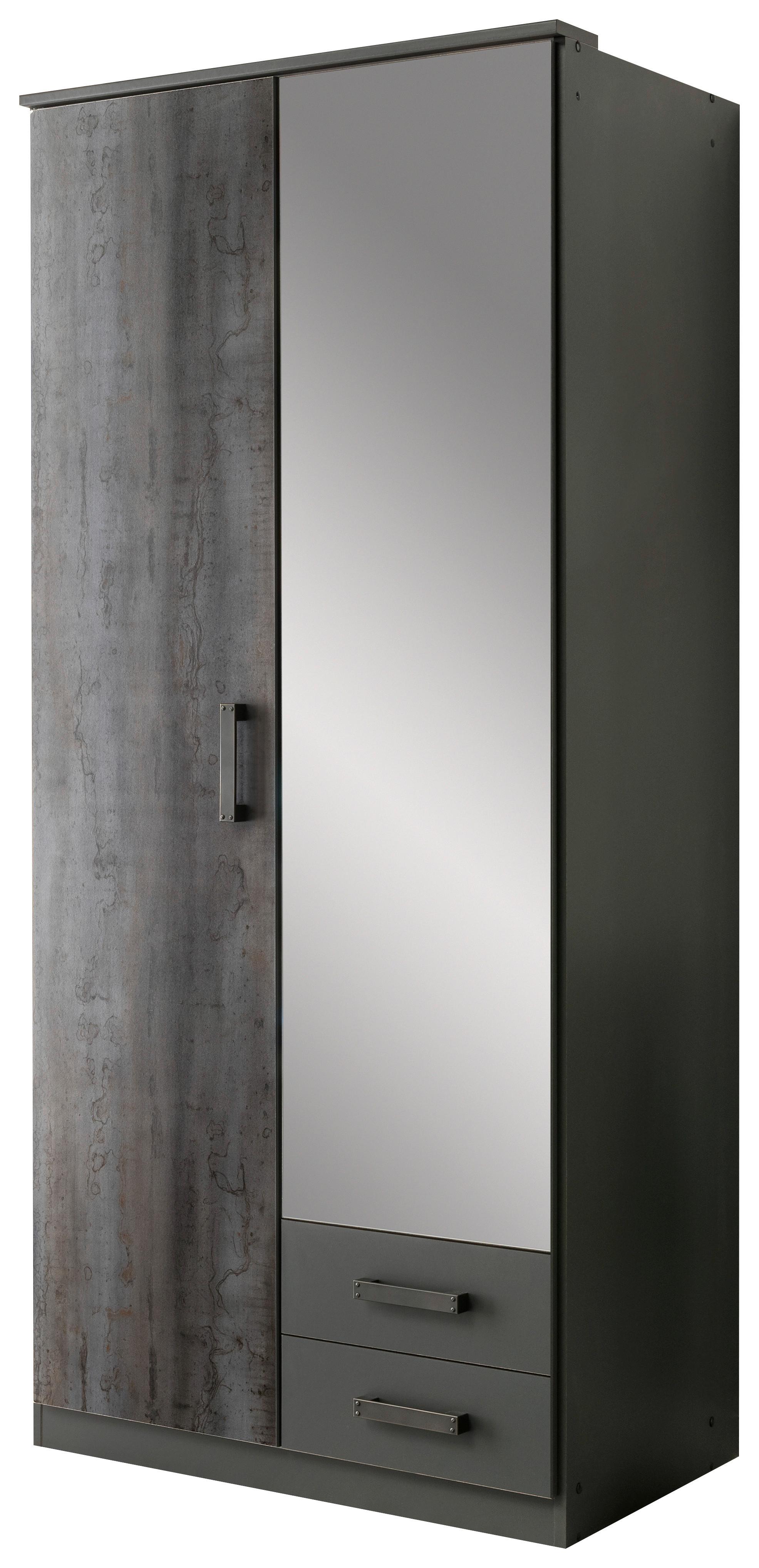 DULAP USI ROTATIVE STEEL - grafit, Konventionell, material pe bază de lemn (90/199/58cm) - Modern Living