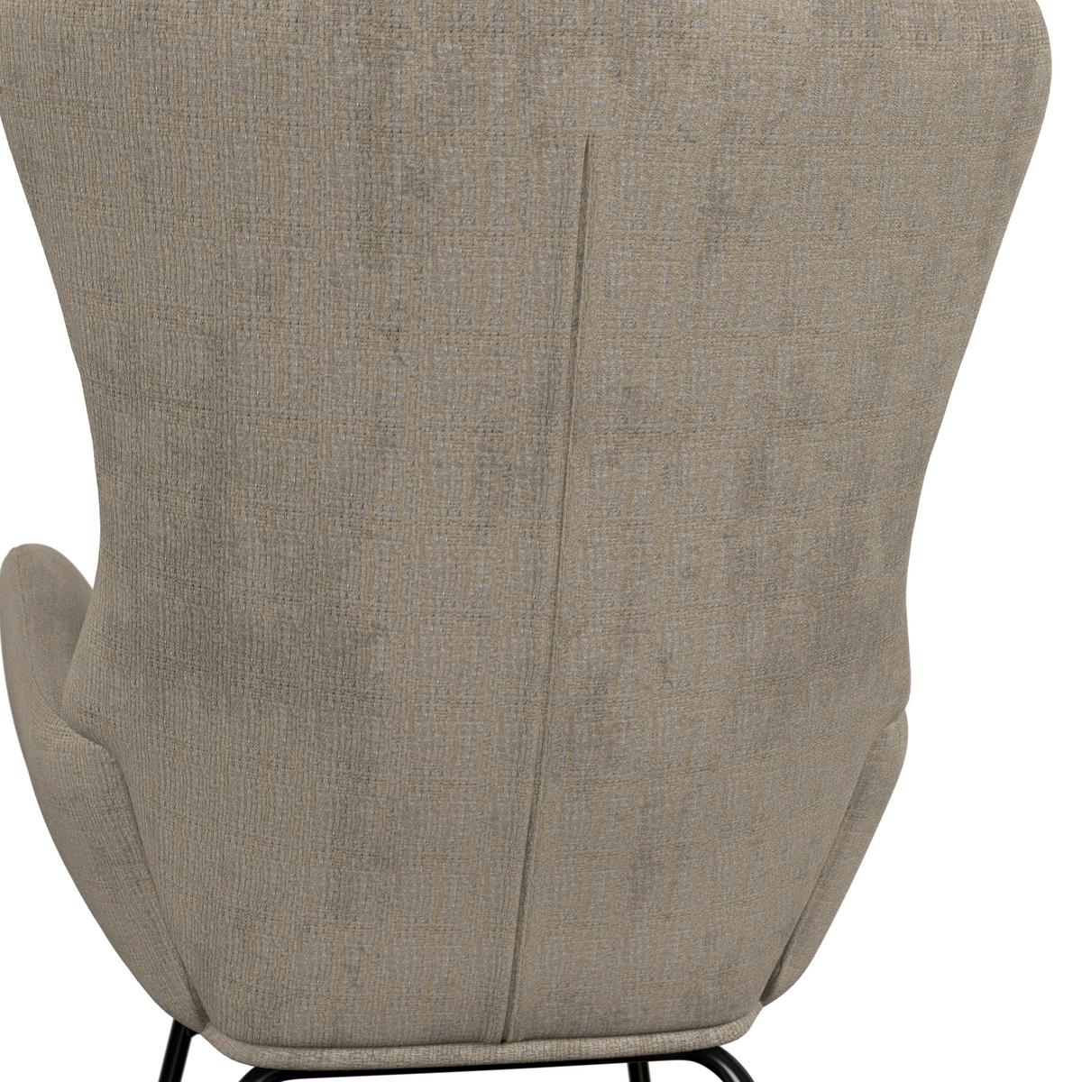 Schaukelsessel Emilio Chenille Beige - Beige/Naturfarben, MODERN, Holz/Textil (67/93/85cm)