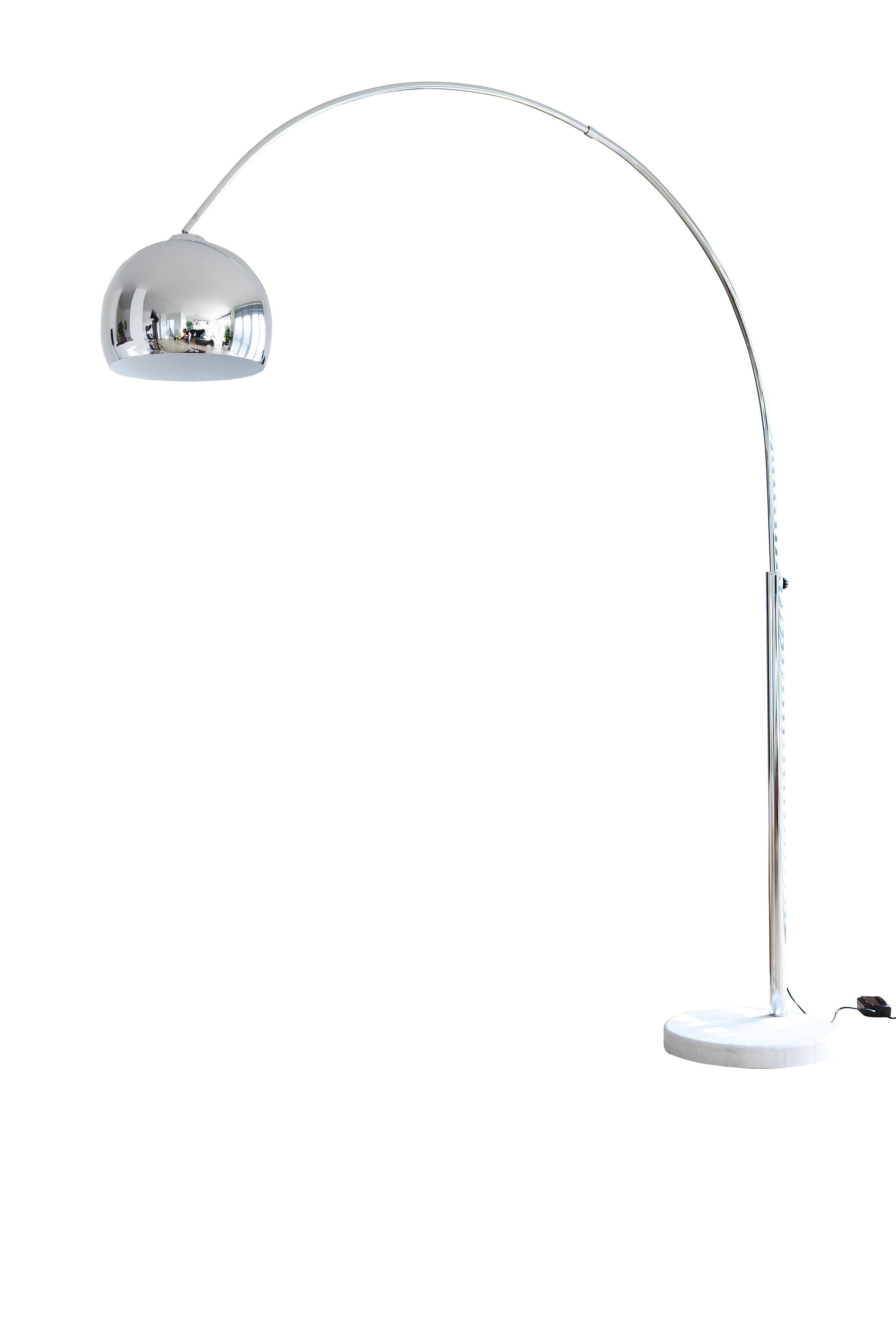 Svetilka V Obliki Loka Bogen - barve kroma/bela, Design, kamen/kovina (155/208/30cm) - P & B
