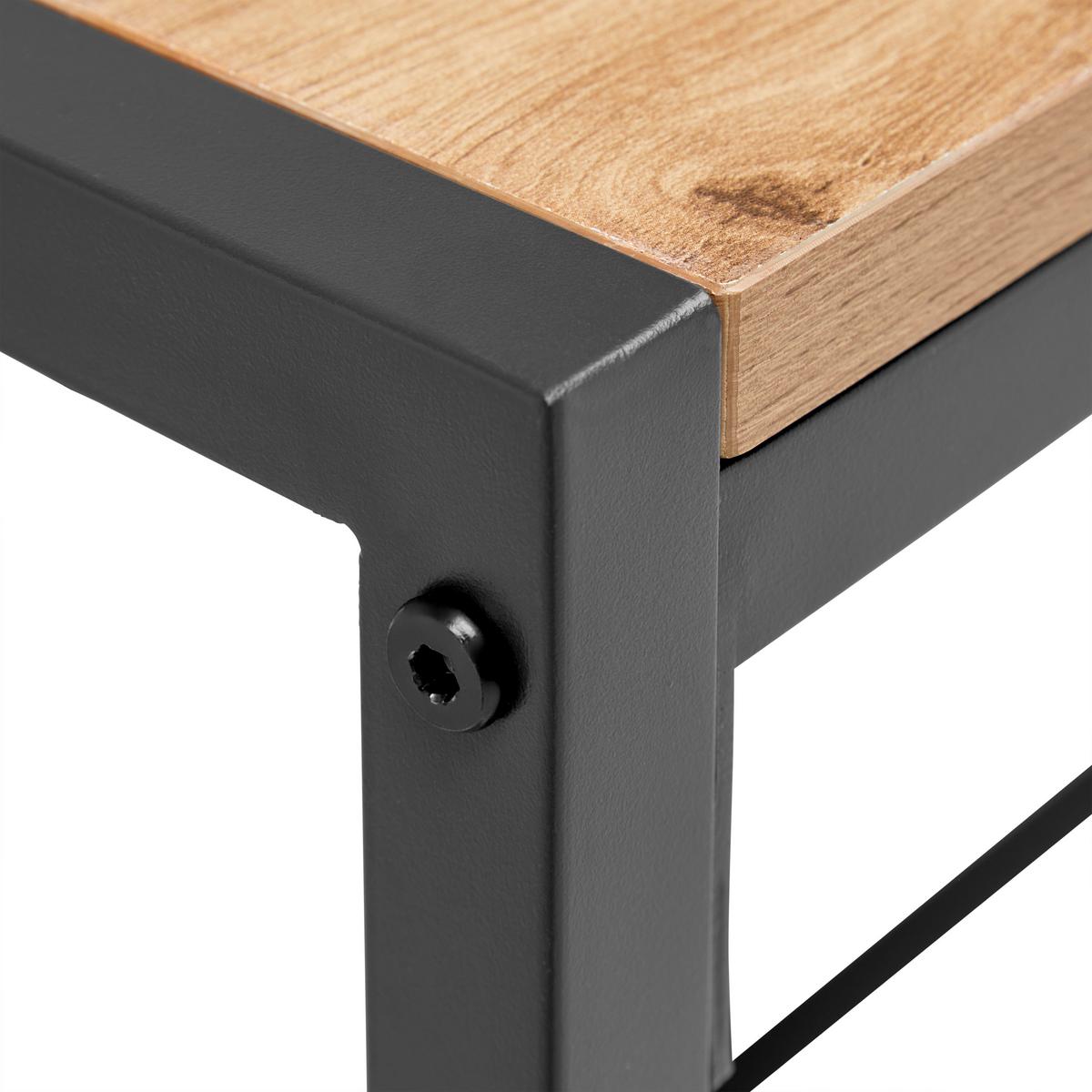 Radni Stol Abby - tamno siva/prirodne boje, Moderno, drvni materijal/metal (90/75/50cm) - Modern Living
