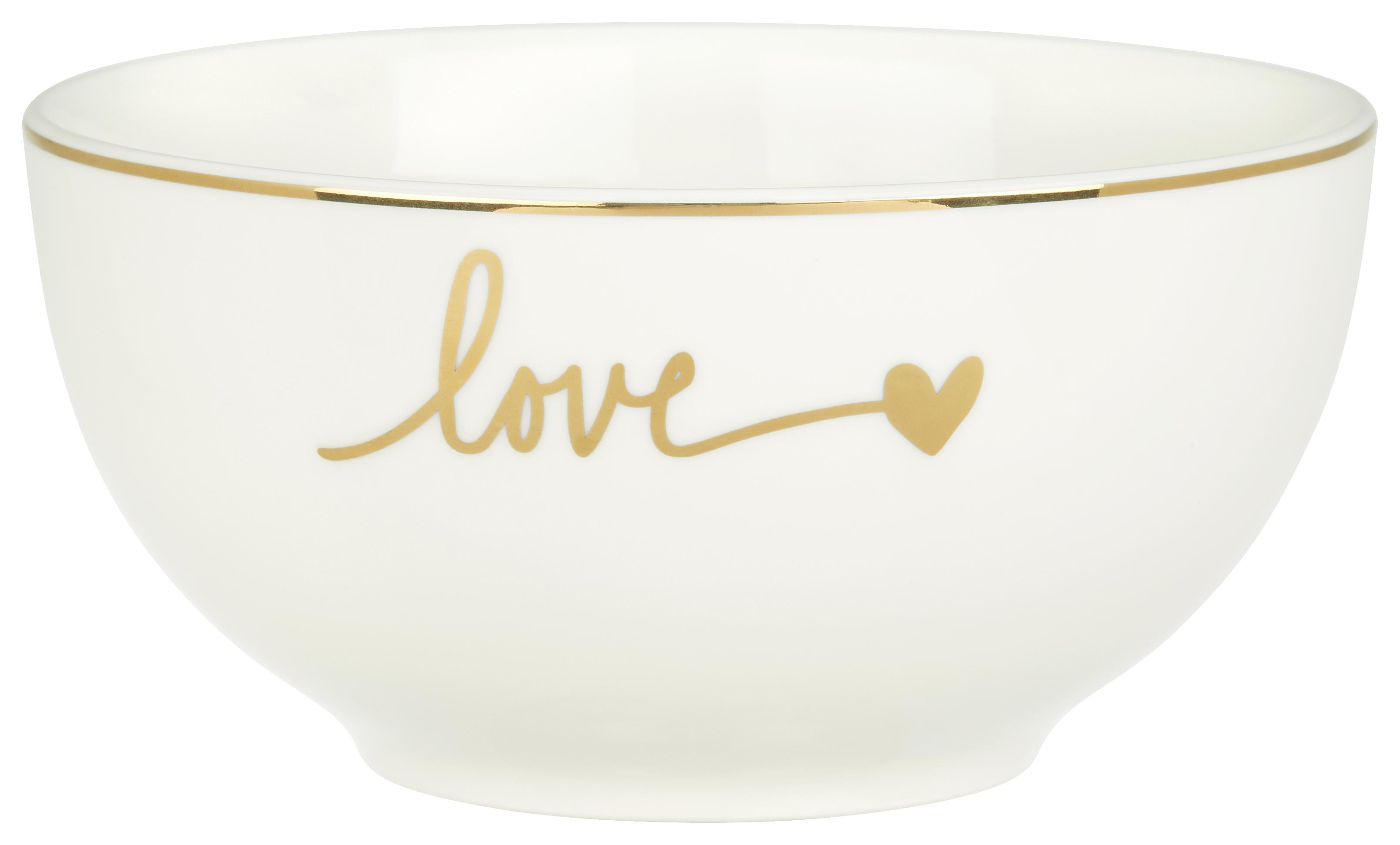 Müslischale Gloria aus Keramik Ø ca. 14cm - Goldfarben/Weiß, MODERN, Keramik (14/7cm) - Mömax modern living