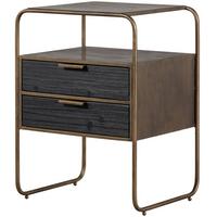 Nachttisch Polite, Messingfarben B: 45 cm - Messingfarben/Schwarz, Design, Metall (45/38/62cm) - Livetastic