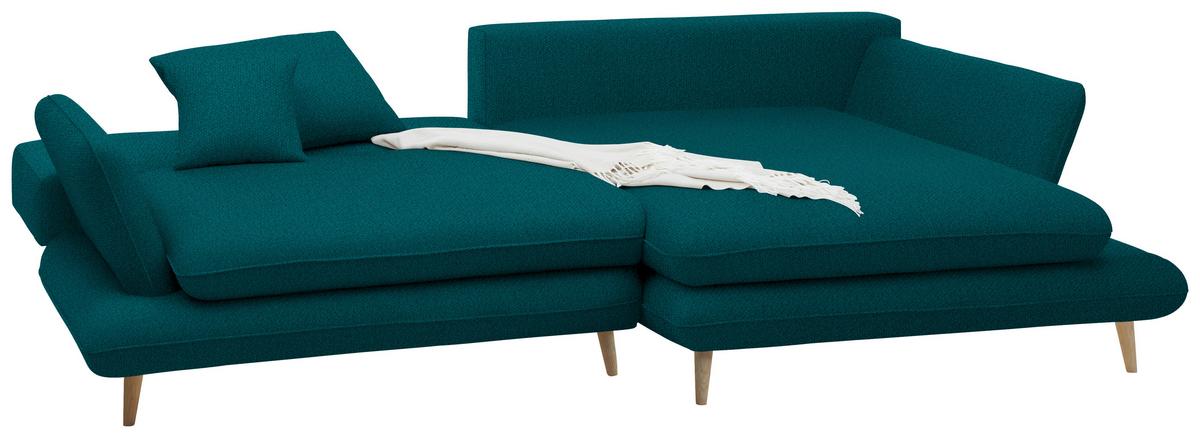 Kutna Garnitura Monte - prirodne boje/boje petroleja, Romantično / ladanjski, tekstil/drvo (283/181cm) - Premium Living