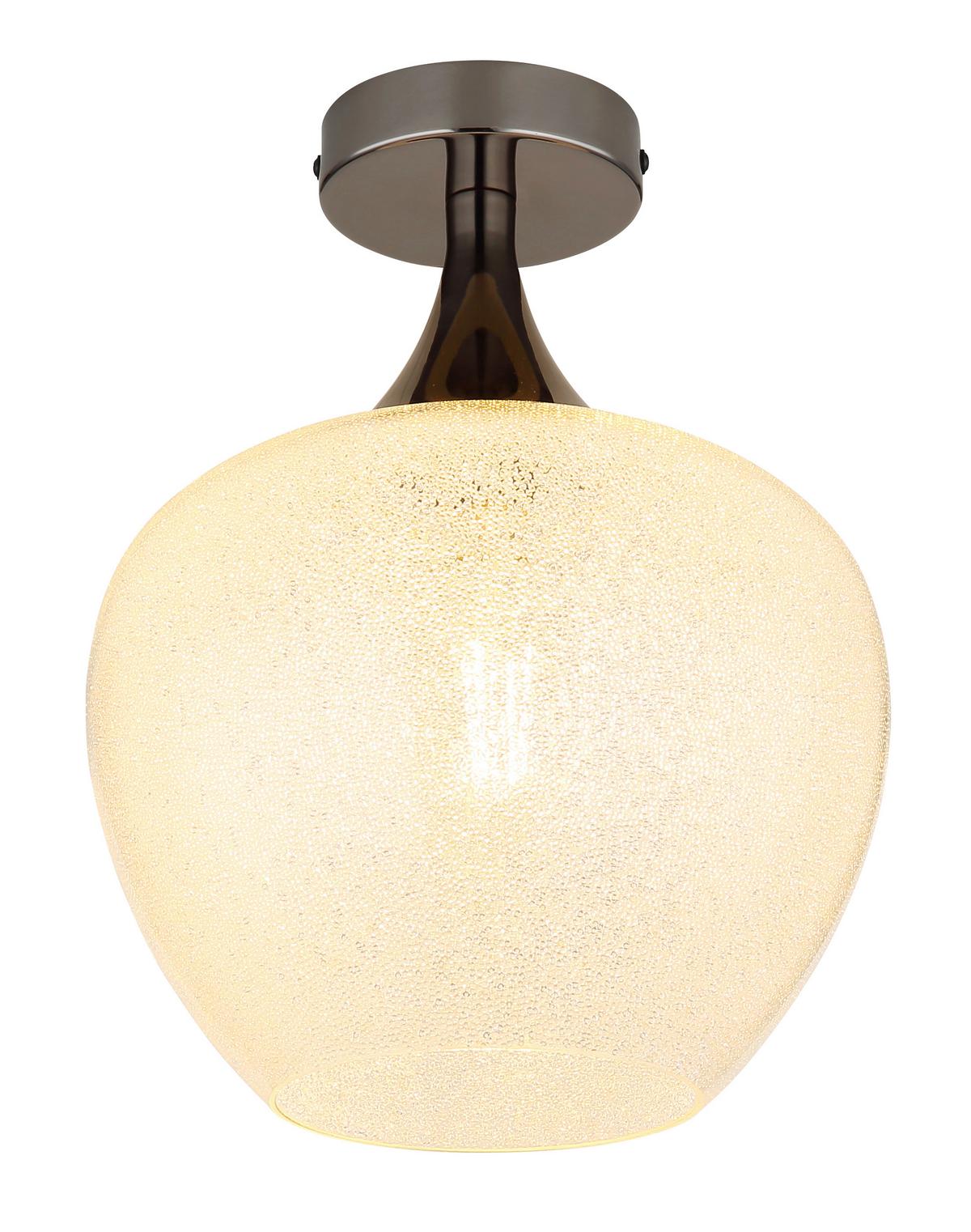 Deckenleuchte Maxy Klar/Schwarz max. 40 Watt - Klar/Schwarz, KONVENTIONELL, Glas/Metall (24/32cm) - Globo