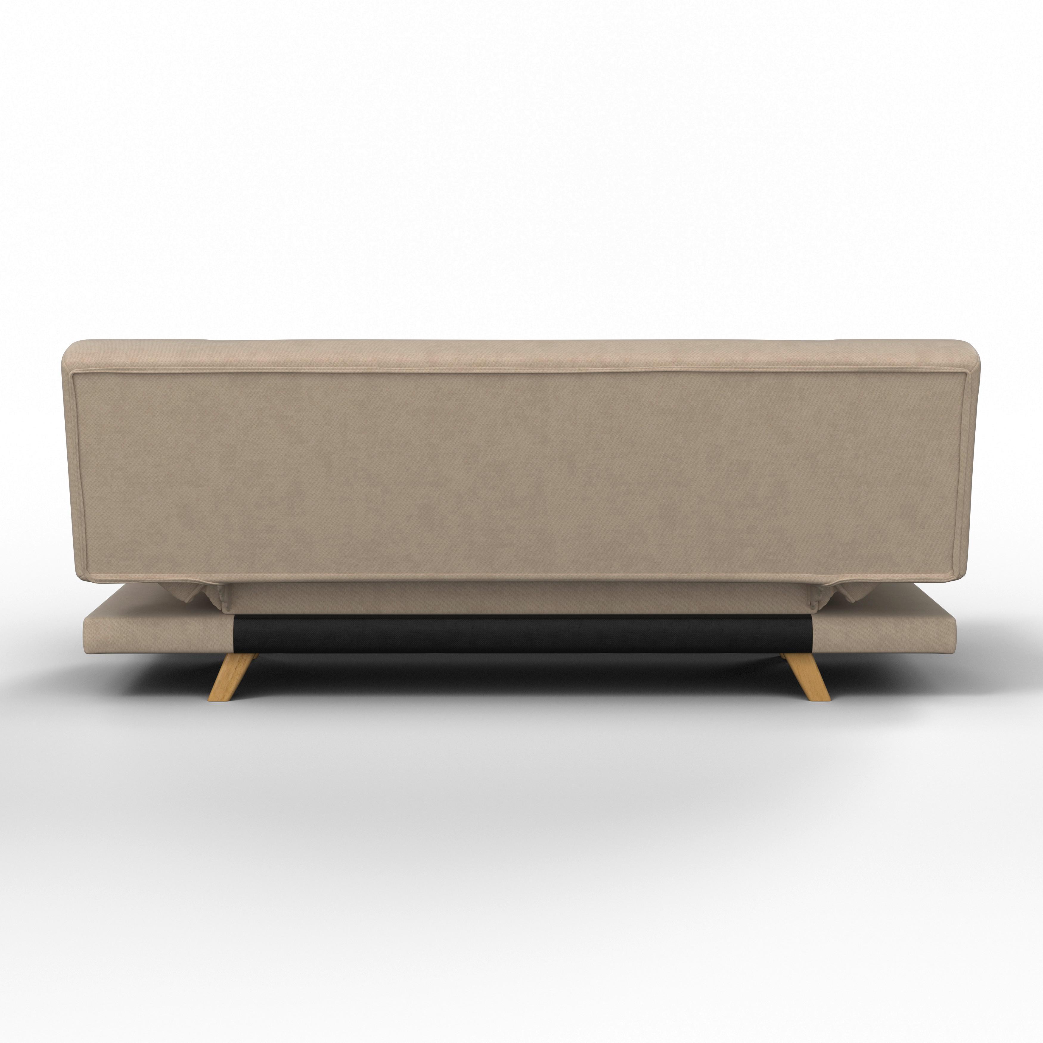 BÄDDSOFFA FUNKY - beige/lerfärgad, Modern, trä/textil (183/73/79cm) - Bessagi Home