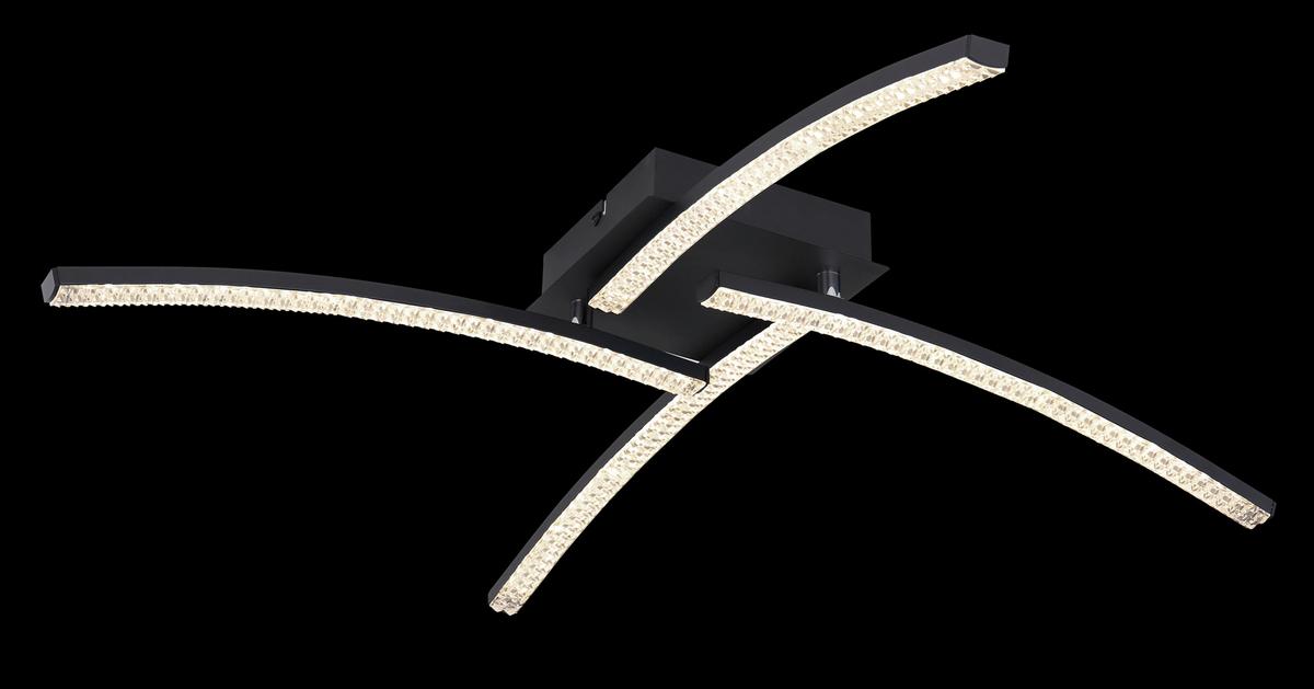 LAMPA SUFITOWA LED ALOIS *SBX* - przejrzysty/czarny, Basics, tworzywo sztuczne/metal (69/69/10,5cm) - Xora