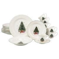 Kombiservice Tannenbaum Multicolor/Weiß, 30-teilig - Multicolor/Weiß, Basics, Keramik - Creatable