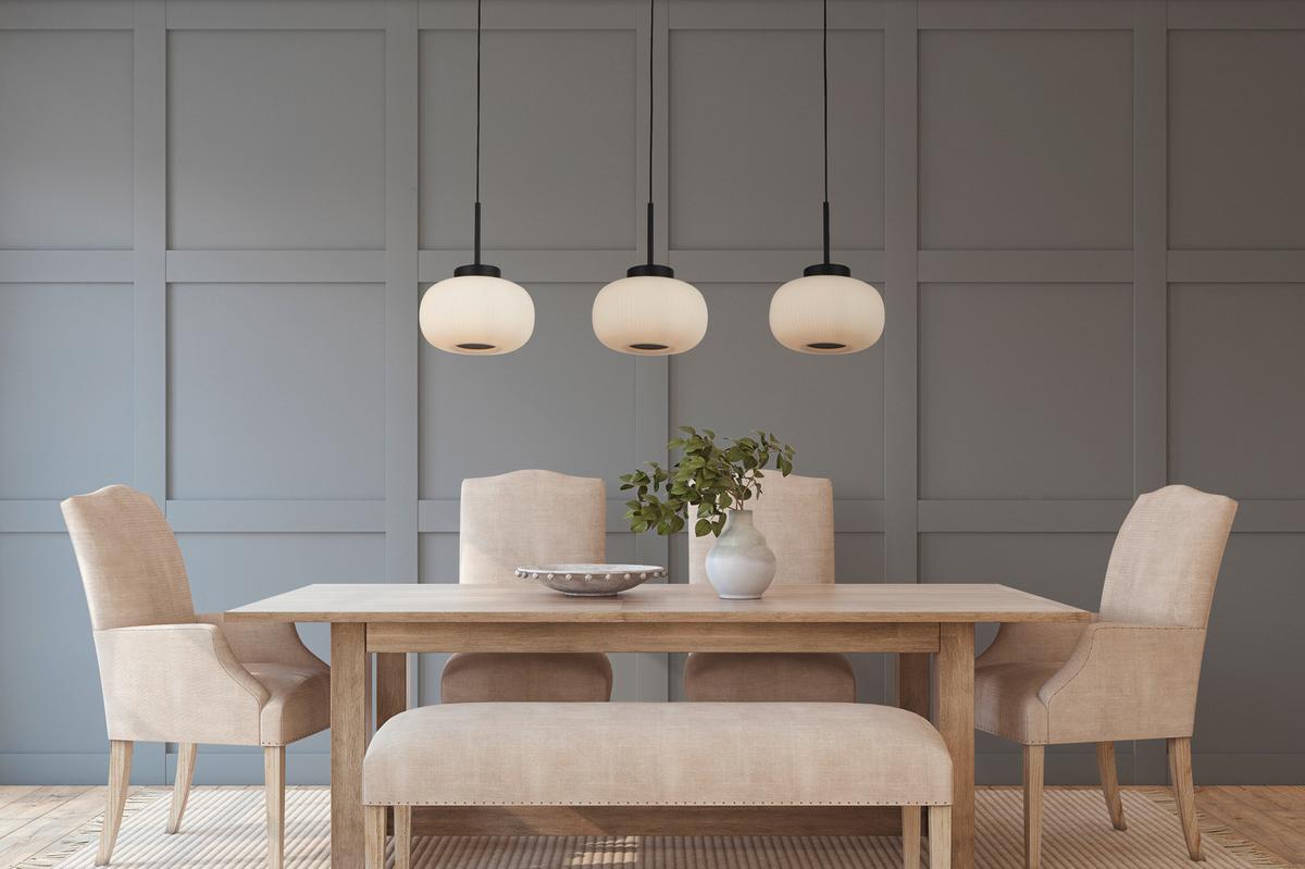 Függőlámpa Lumina 10271-3bk - fekete/fehér, Design, üveg/fém (104/130/24cm)