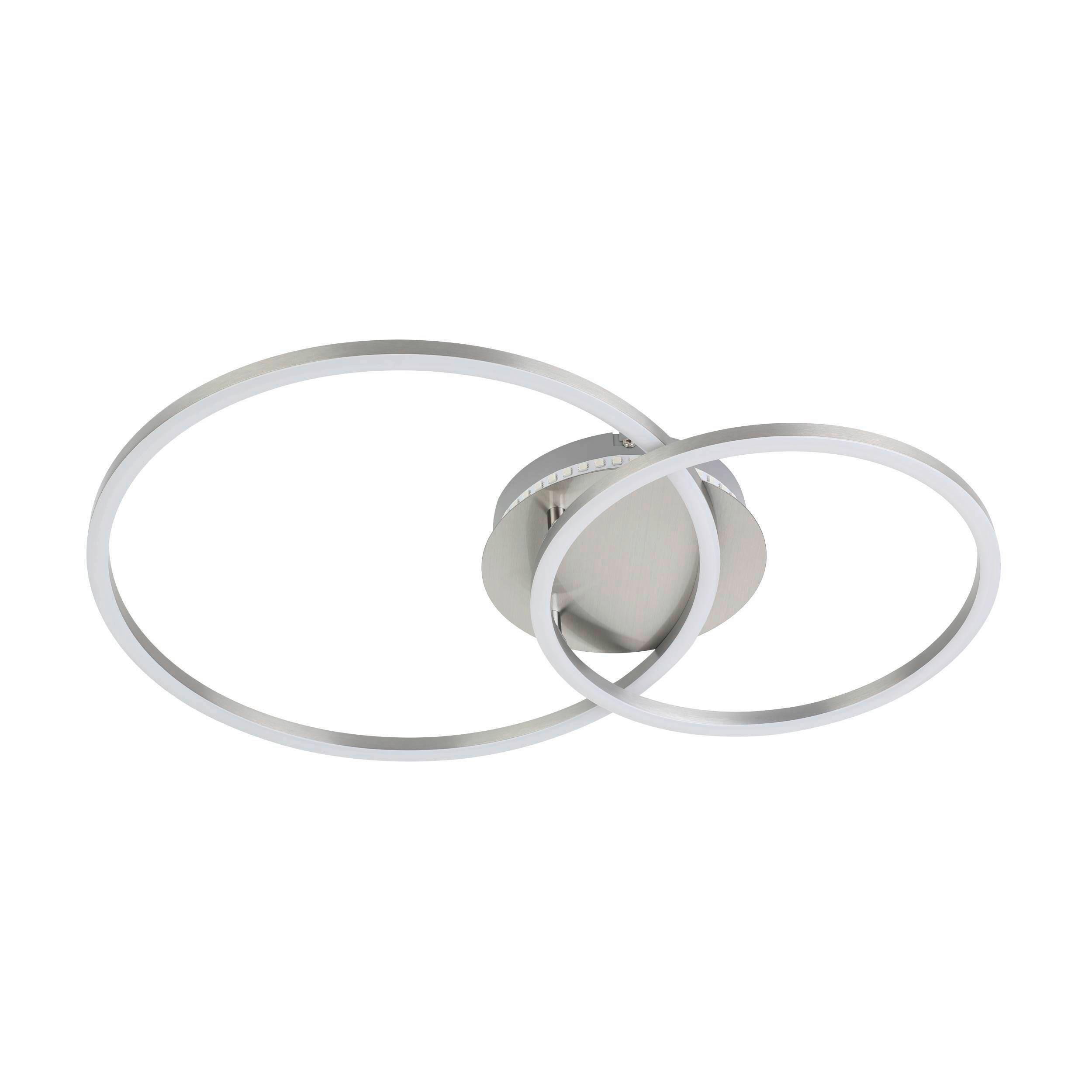 Deckenleuchte 75607 Palmaves 3 Silber/weiss - Weiss/Silberfarben, Basics, Kunststoff/Metall (39/55cm) - Eglo