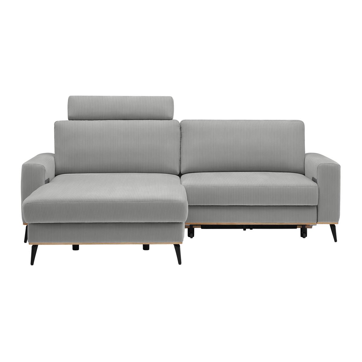 Wohnlandschaft Romeo Grau - Schwarz/Grau, KONVENTIONELL, Textil/Metall (167/87/234cm) - Zandiara