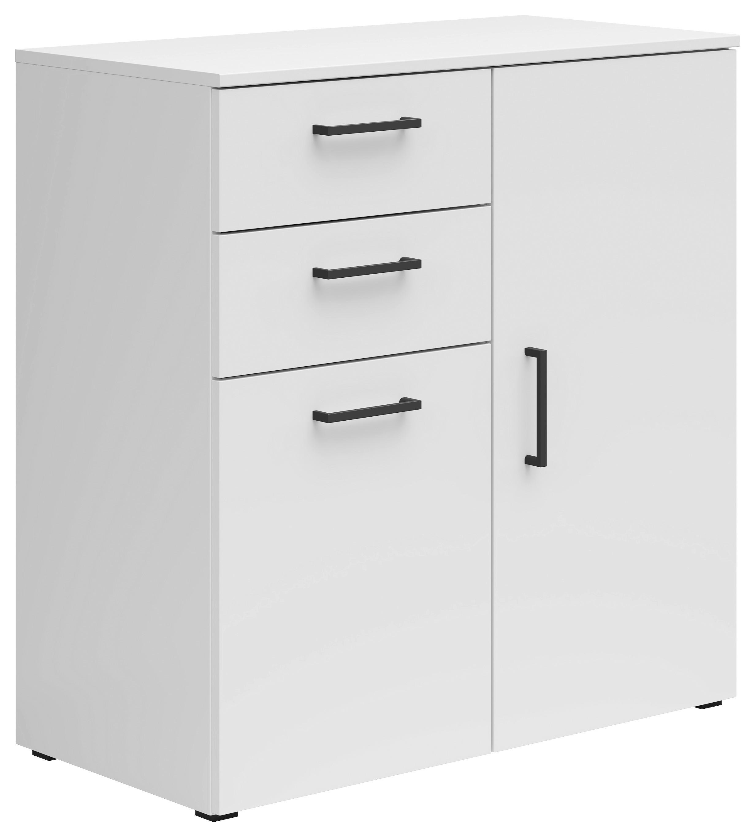 Komoda Multi - bijela/crna, Moderno, drvni materijal/plastika (80/83/40cm) - Modern Living