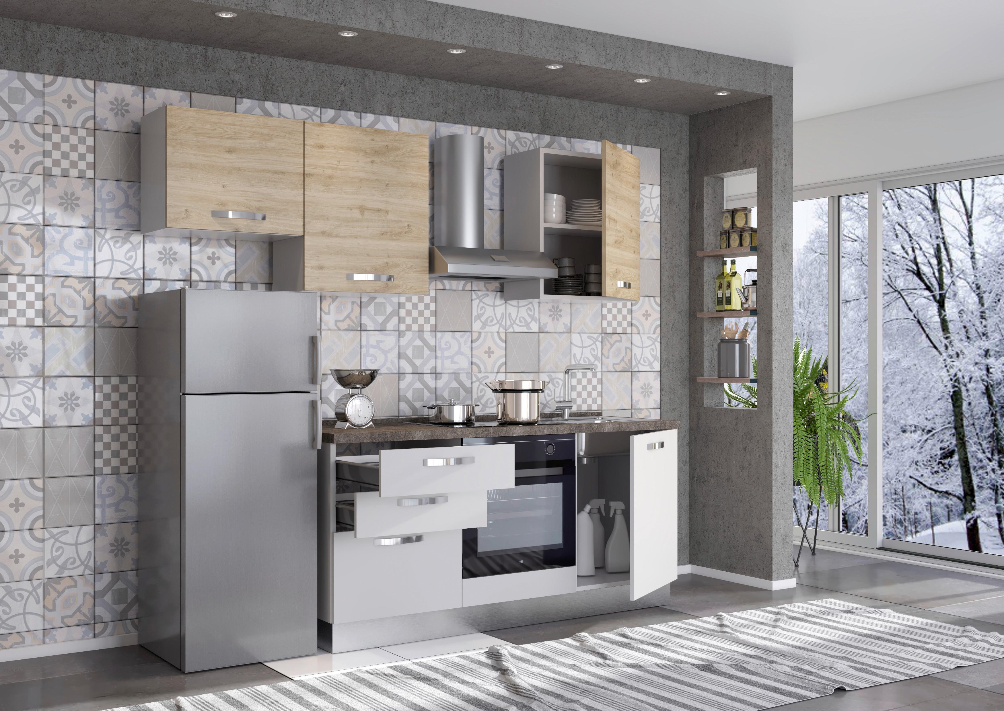 Kuhinjski Blok Star - boje hrasta/svijetlo siva, Modern, drvni materijal (240/216/60cm)