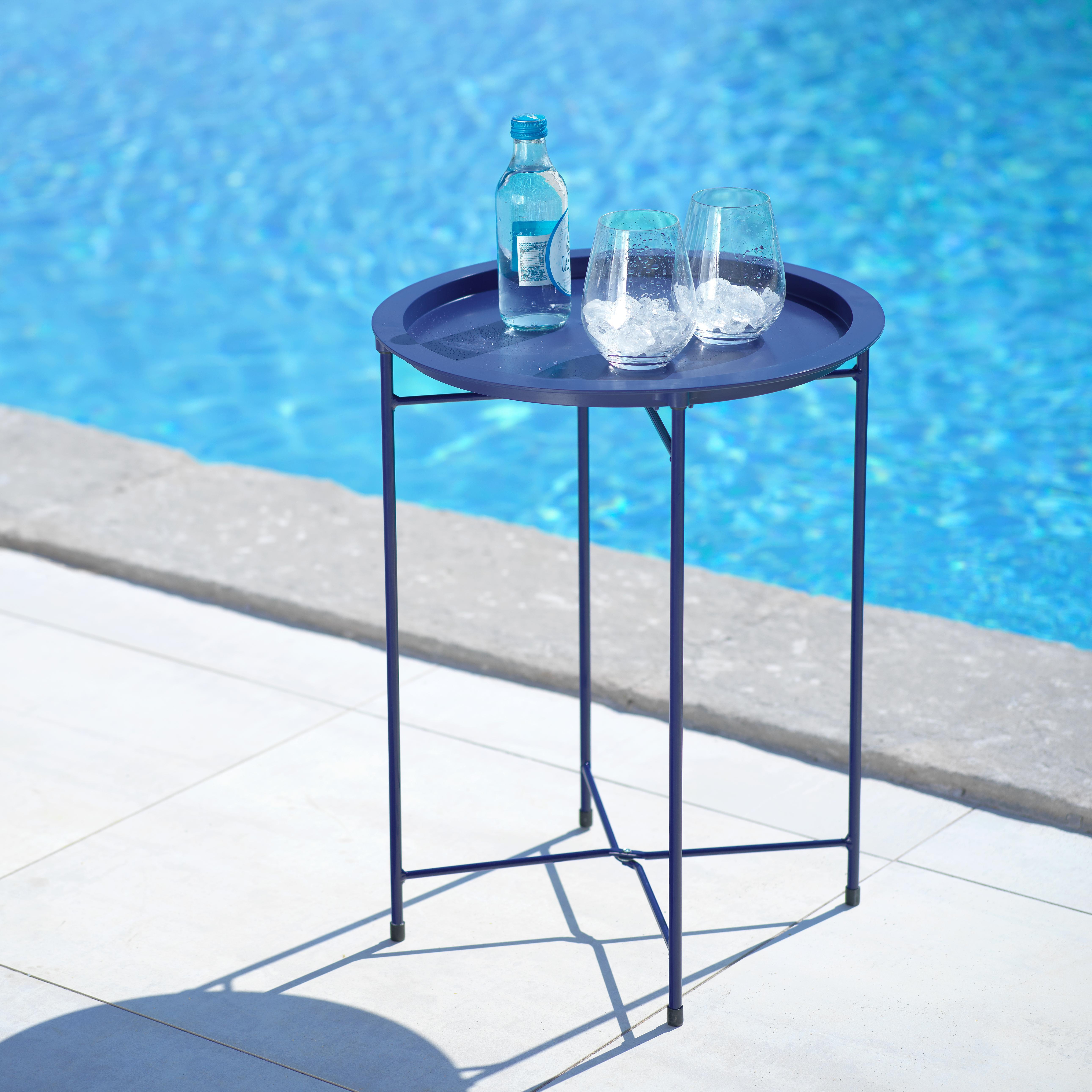 Gartentisch Carole in Dunkelblau ca. 40x51,5cm - Dunkelblau, MODERN, Kunststoff/Metall (40/51,5cm) - Bessagi Garden