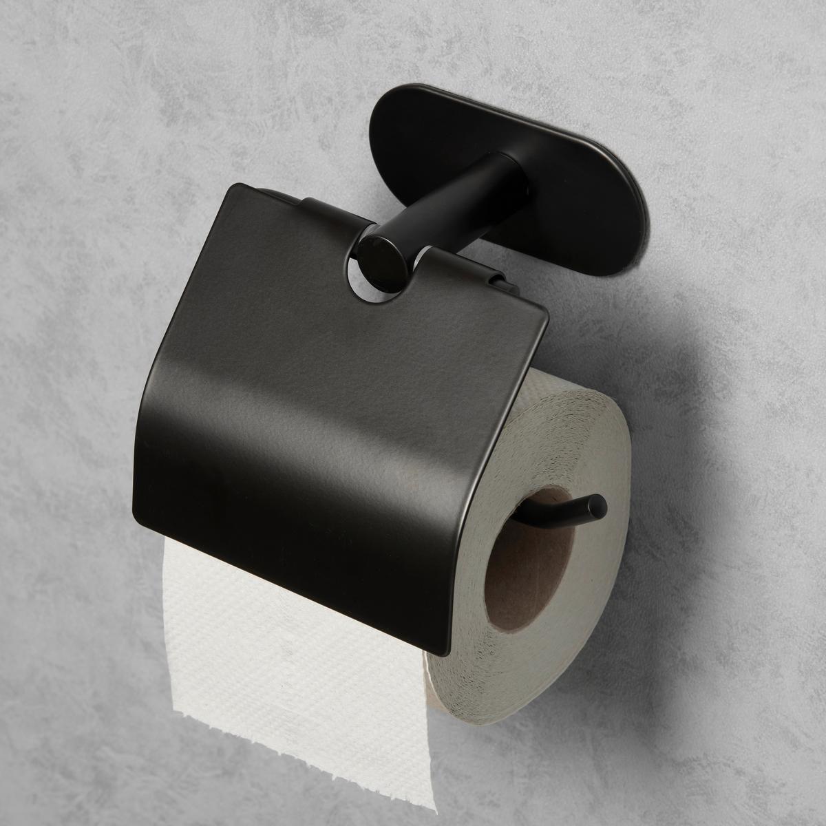 Toilettenpapierhalter aus Metall in Schwarz - Schwarz, Modern, Metall (14/12,5/7cm) - Mömax