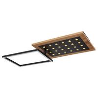 LED-Deckenleuchte Jimbo in Schwarz/Opal max. 24 Watt - Dunkelbraun/Opal, Natur, Holzwerkstoff/Kunststoff (63,5/27/8,5cm) - Globo