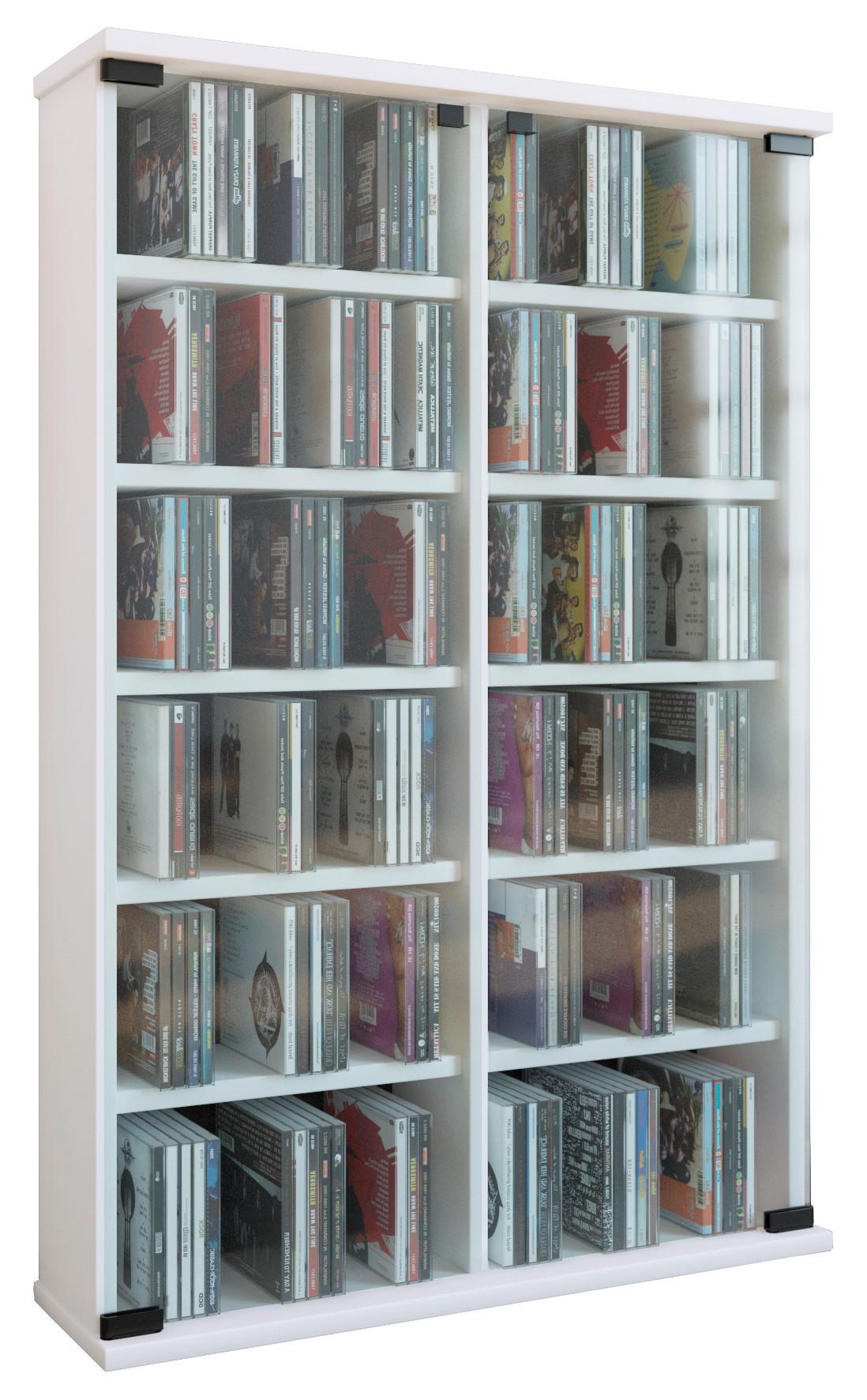 Regal Roma Bela, 60 Cm - bela, Basics, steklo/leseni material (60/92/18cm) - MID.YOU