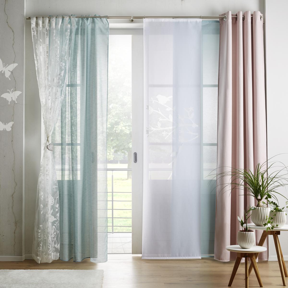 Fertigvorhang Sigrid in Jade ca.140x245cm - Blau, ROMANTIK / LANDHAUS, Textil (140/245cm) - Premium Living