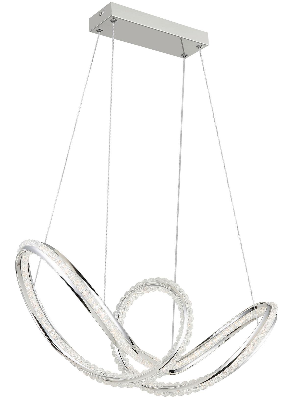 Led-hängeleuchte 67440h Evangeline - Klar/Chromfarben, Design, Kunststoff/Metall (60/28/120cm) - Globo