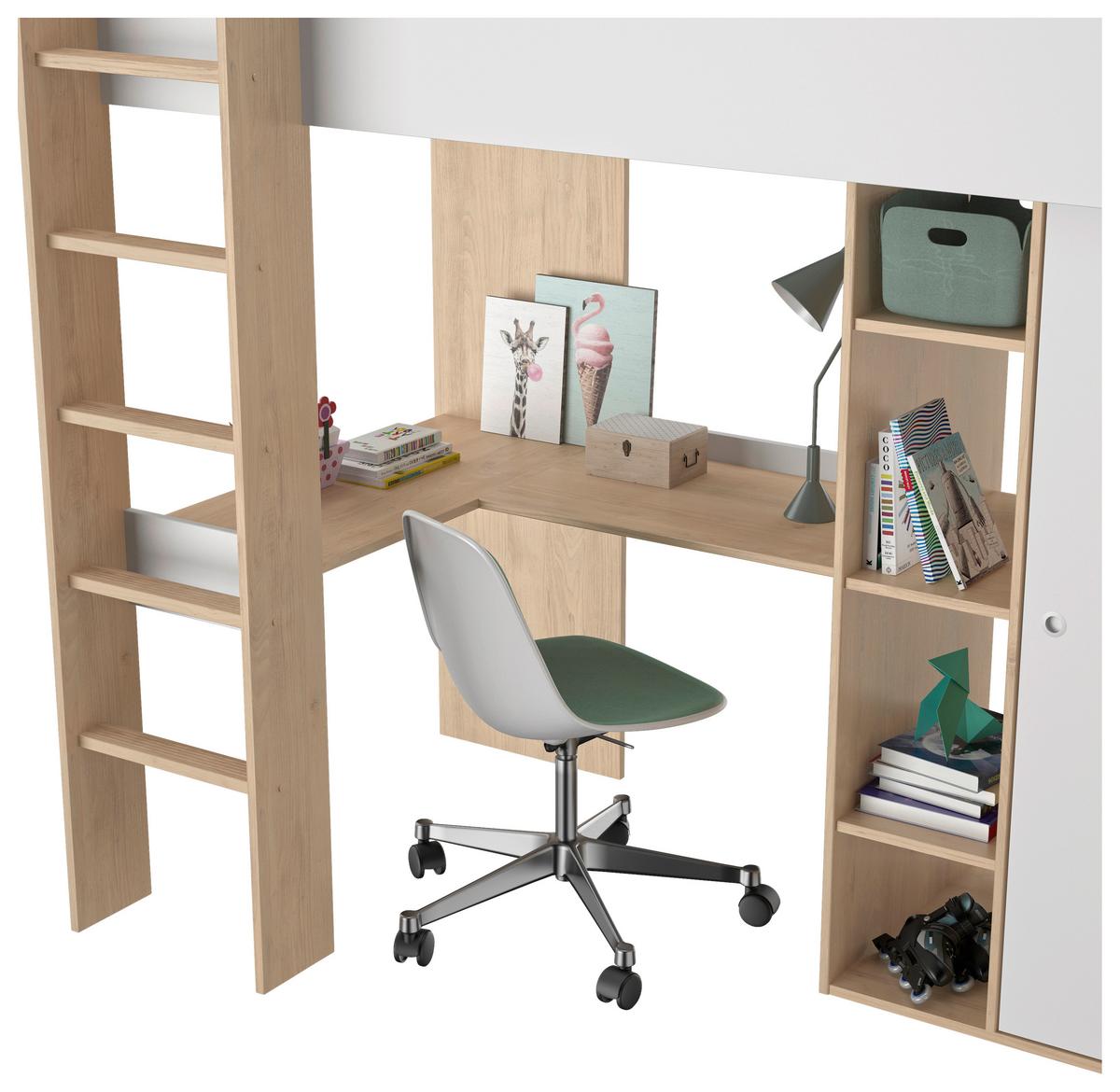 Igralna Postelja Matis, Bela, Barva Kostanja, 90x200 - bela/rjava, Basics, leseni material (90/200cm)