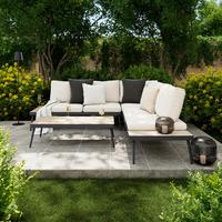 Lounge Garnitura Sejla, Bež, Temno Siva, 3-Delno - temno siva/bež, Moderno, kovina/umetna masa (226/65/226cm) - Mömax