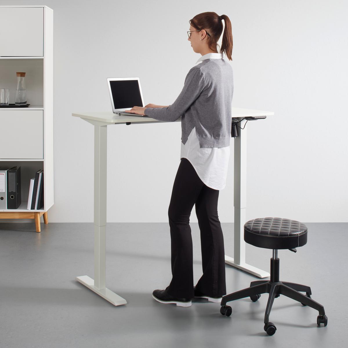 Steharbeitsplatz in Weiss - Weiss, Modern, Holzwerkstoff/Kunststoff (120/71-119/60cm) - Mömax organic living