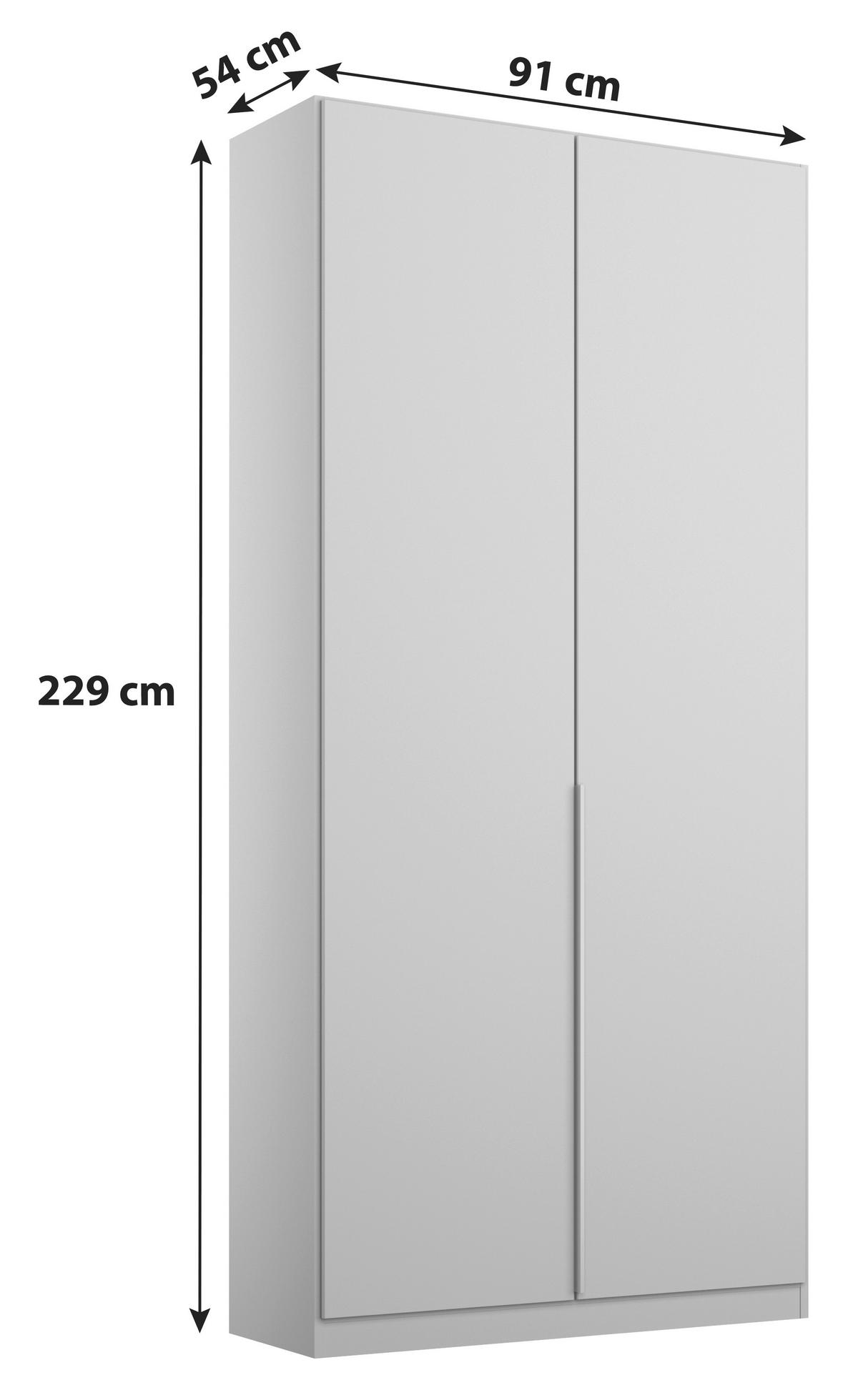 Dulap cu uși rotative ALABAMA - gri deschis, Modern, material pe bază de lemn (91/229/54cm)