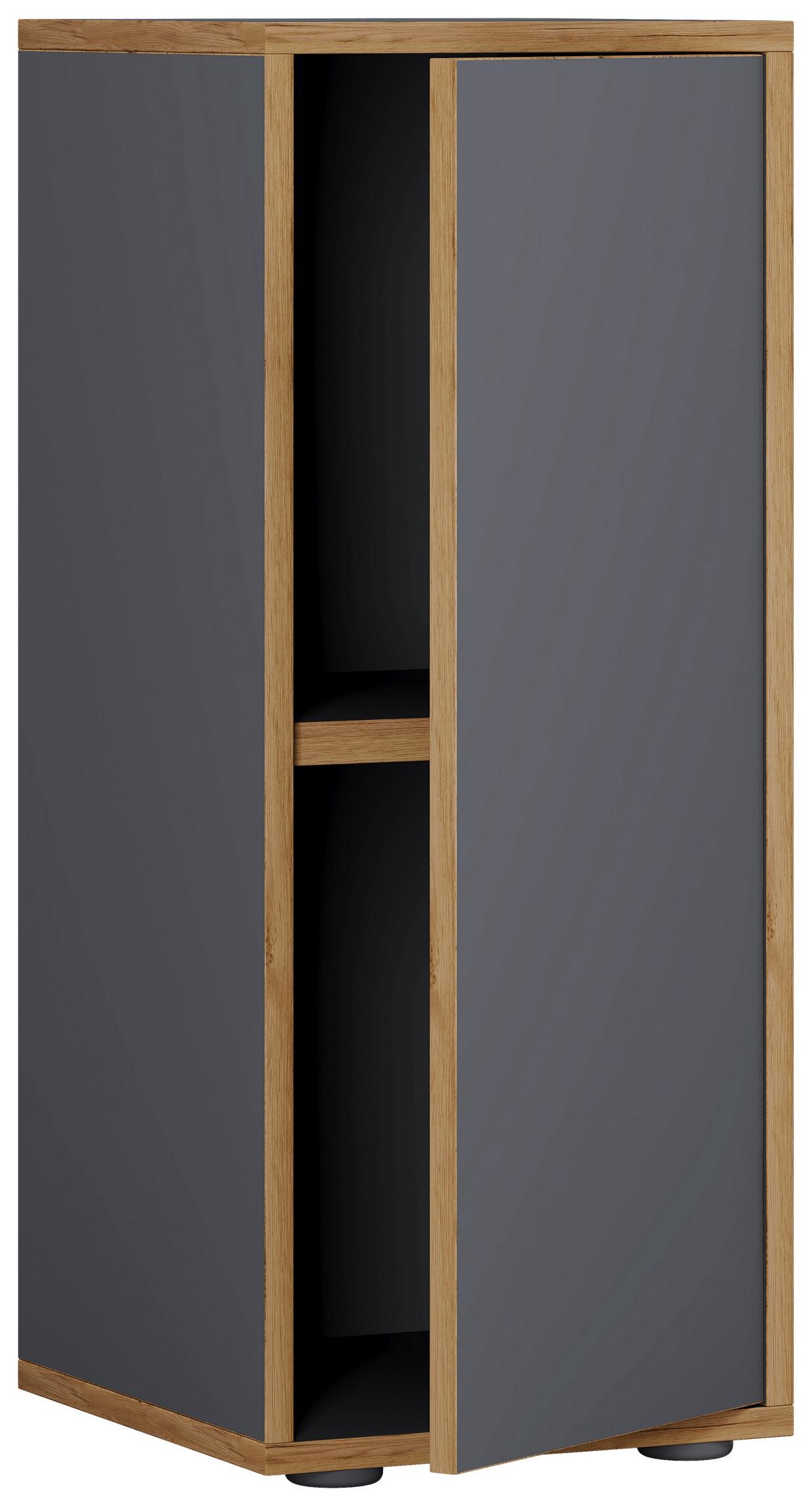 Arhivska Omara Salia B30, Antracit, Barva Hrasta - medeni hrast/antracit, Design, leseni material (30/74/33cm) - MID.YOU