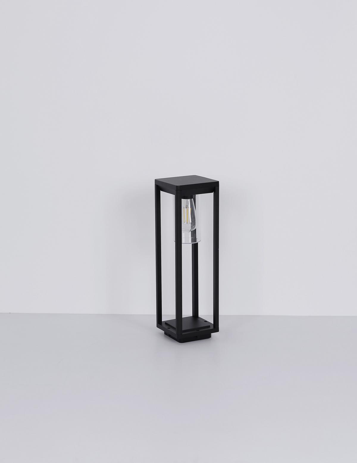 WEGELEUCHTE CANDELA H: 50 CM SCHWARZ - Klar/Schwarz, Basics, Kunststoff/Metall (15/15/50cm) - Globo