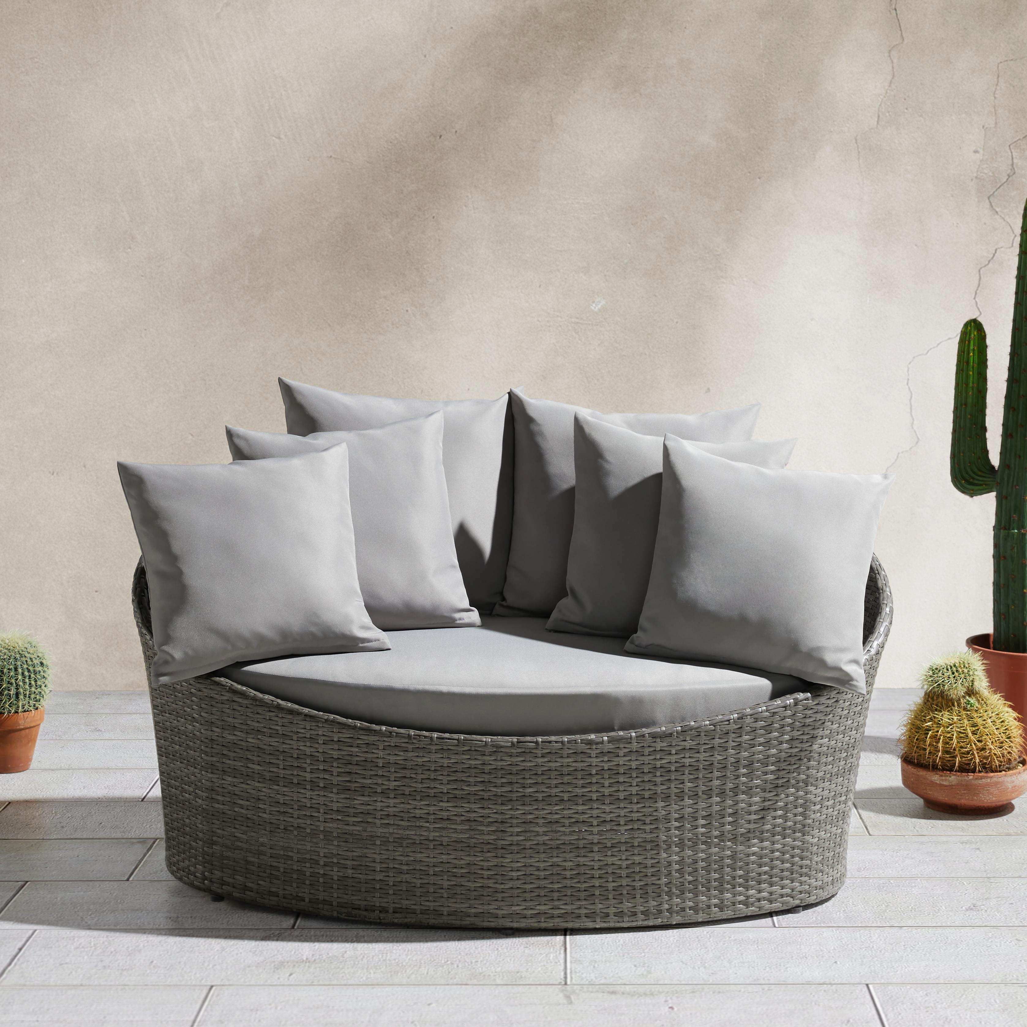 Gartensofa Tropical - Grau, MODERN, Kunststoff/Textil (140/75/80cm) - Bessagi Garden