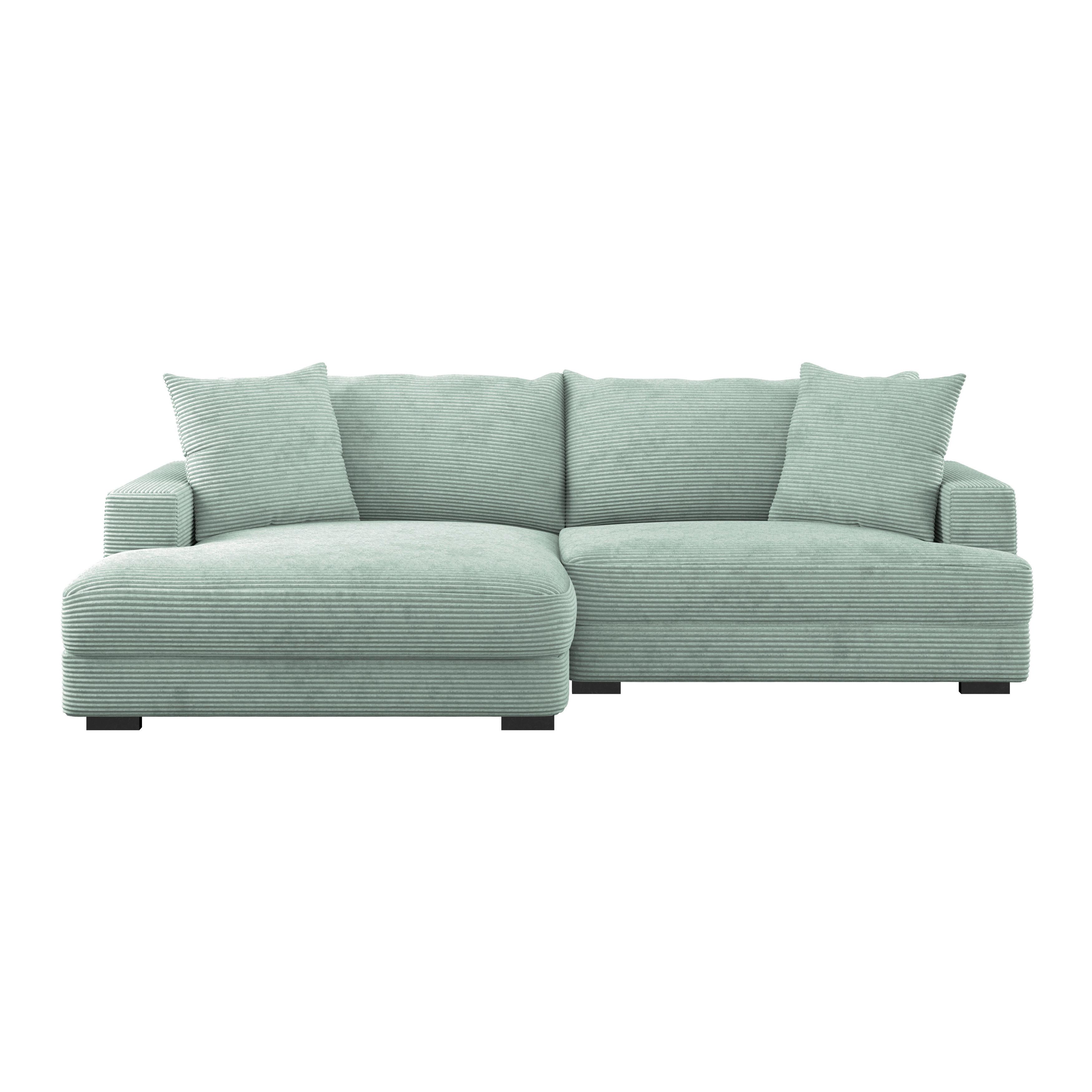 Ugaona Garnitura Pelle - mintzelena/crna, Moderno, tekstil (180/265cm)