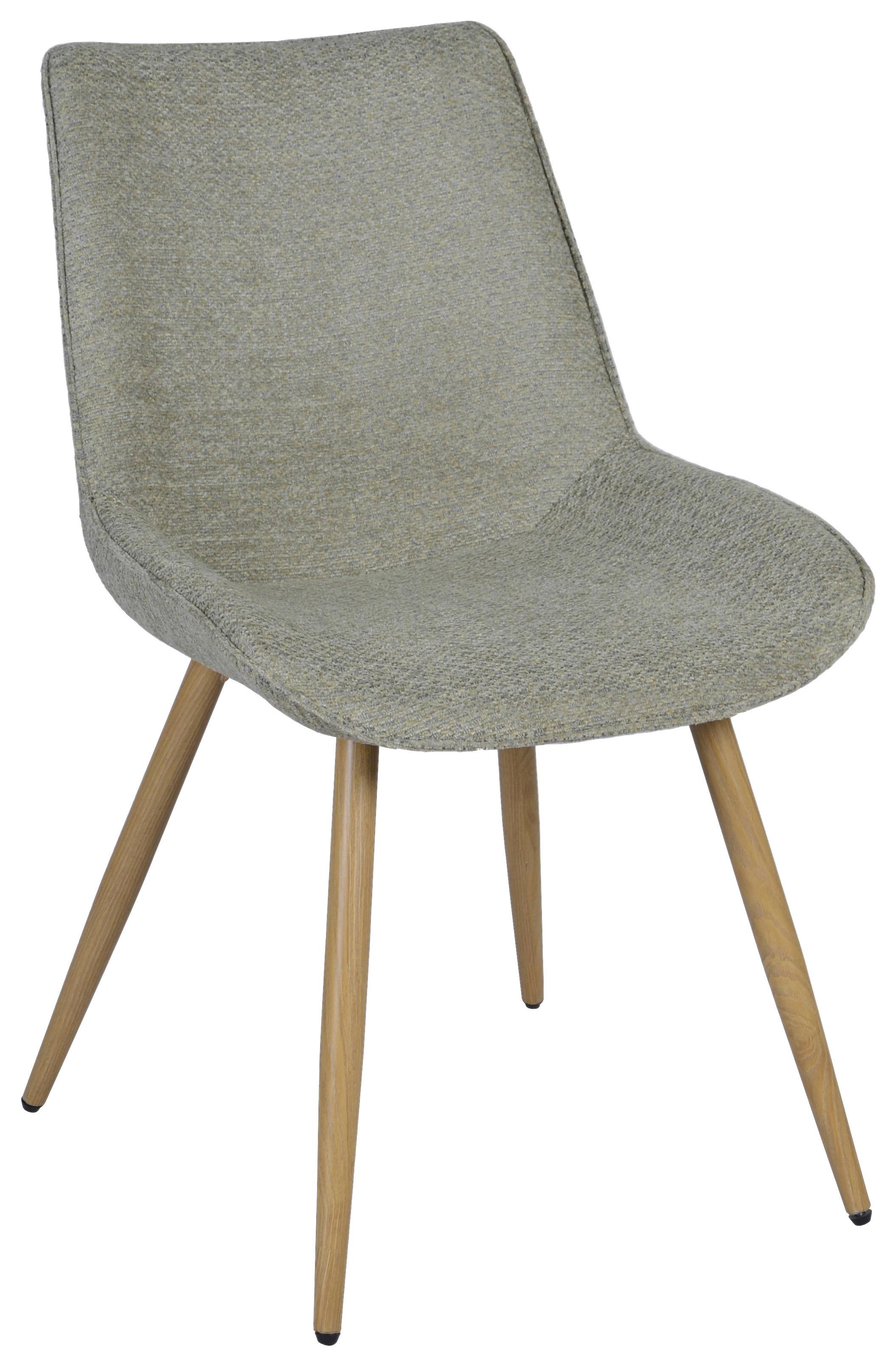 STOL LOU - ljusgrön/ekfärgad, Modern, metall/trä (52/84/60cm) - Mömax