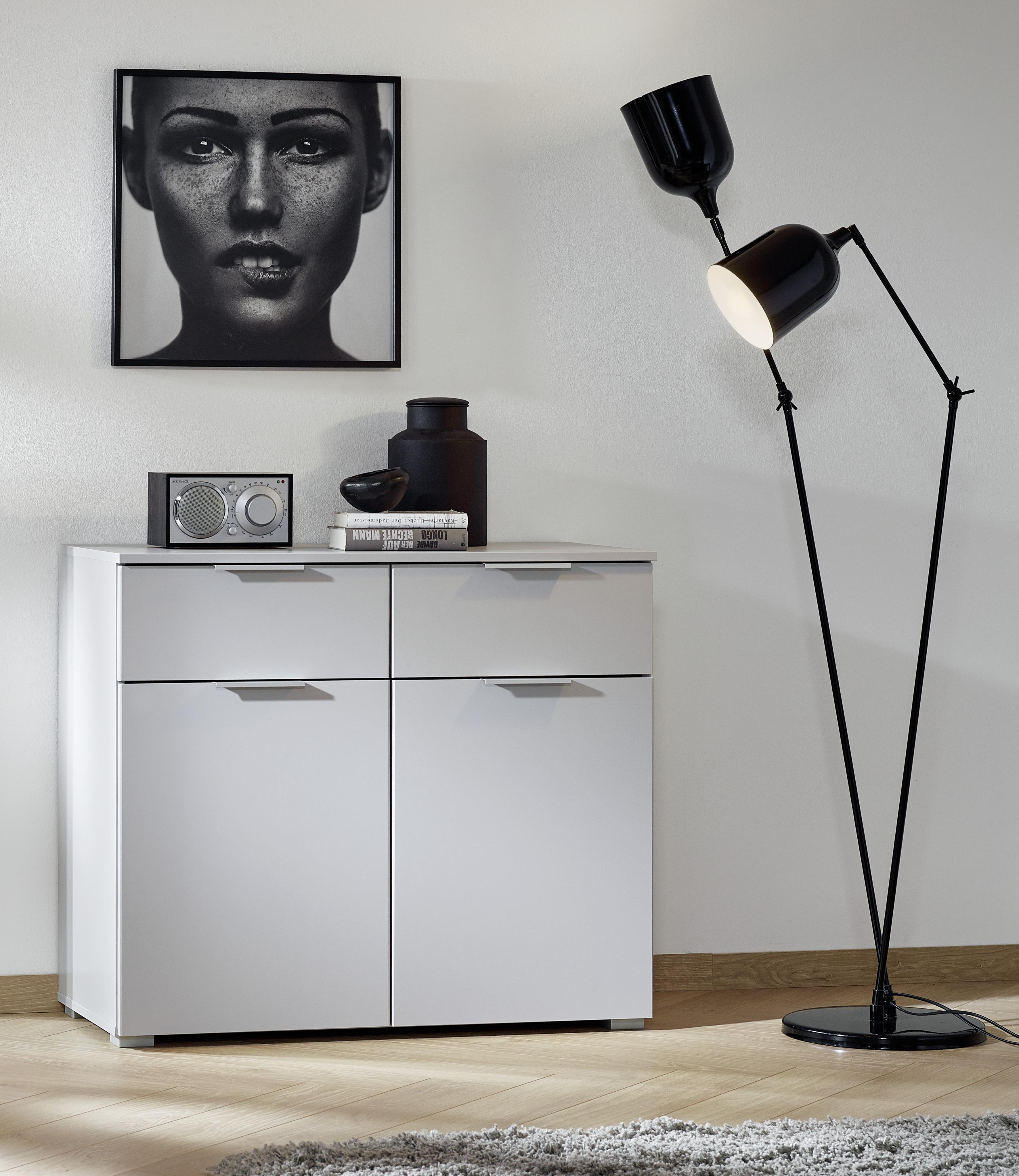 Comodă ALABAMA - gri deschis, Modern, material pe bază de lemn (93/81/42cm)