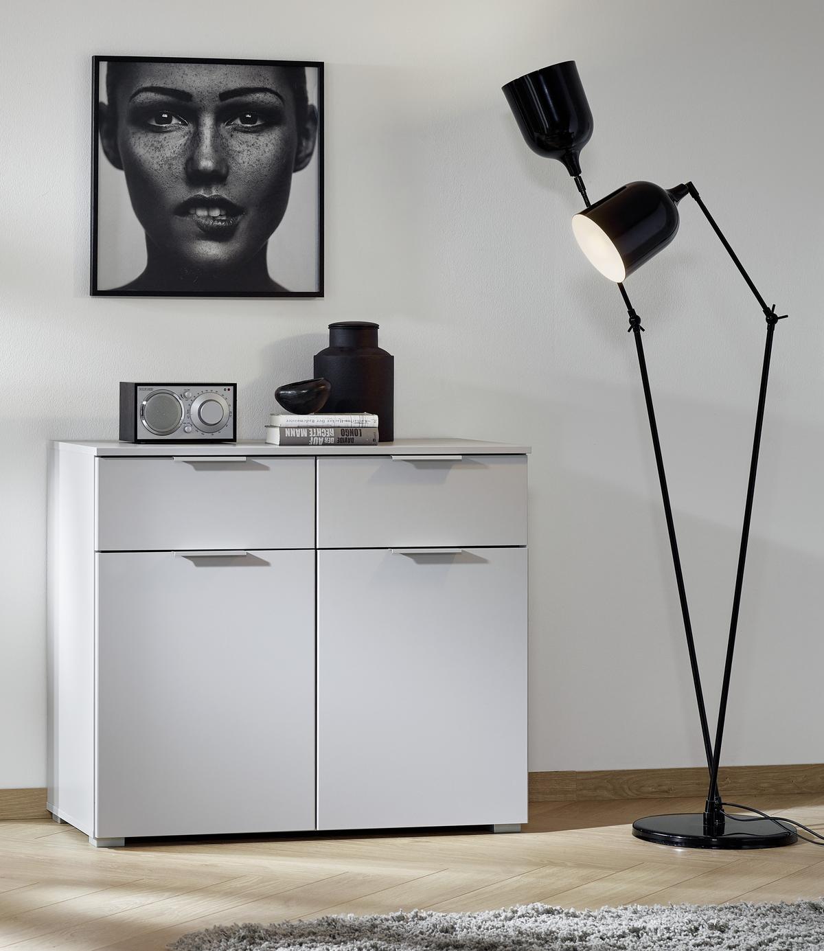 Komoda Alabama - svijetlo siva/boje aluminija, Moderno, drvni materijal (93/81/42cm) - Modern Living