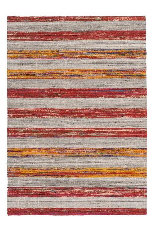 Wollteppich Duarte 210 Natur / Rot 160x230 - Rot/Naturfarben, Basics, Textil (160/230cm) - Kayoom