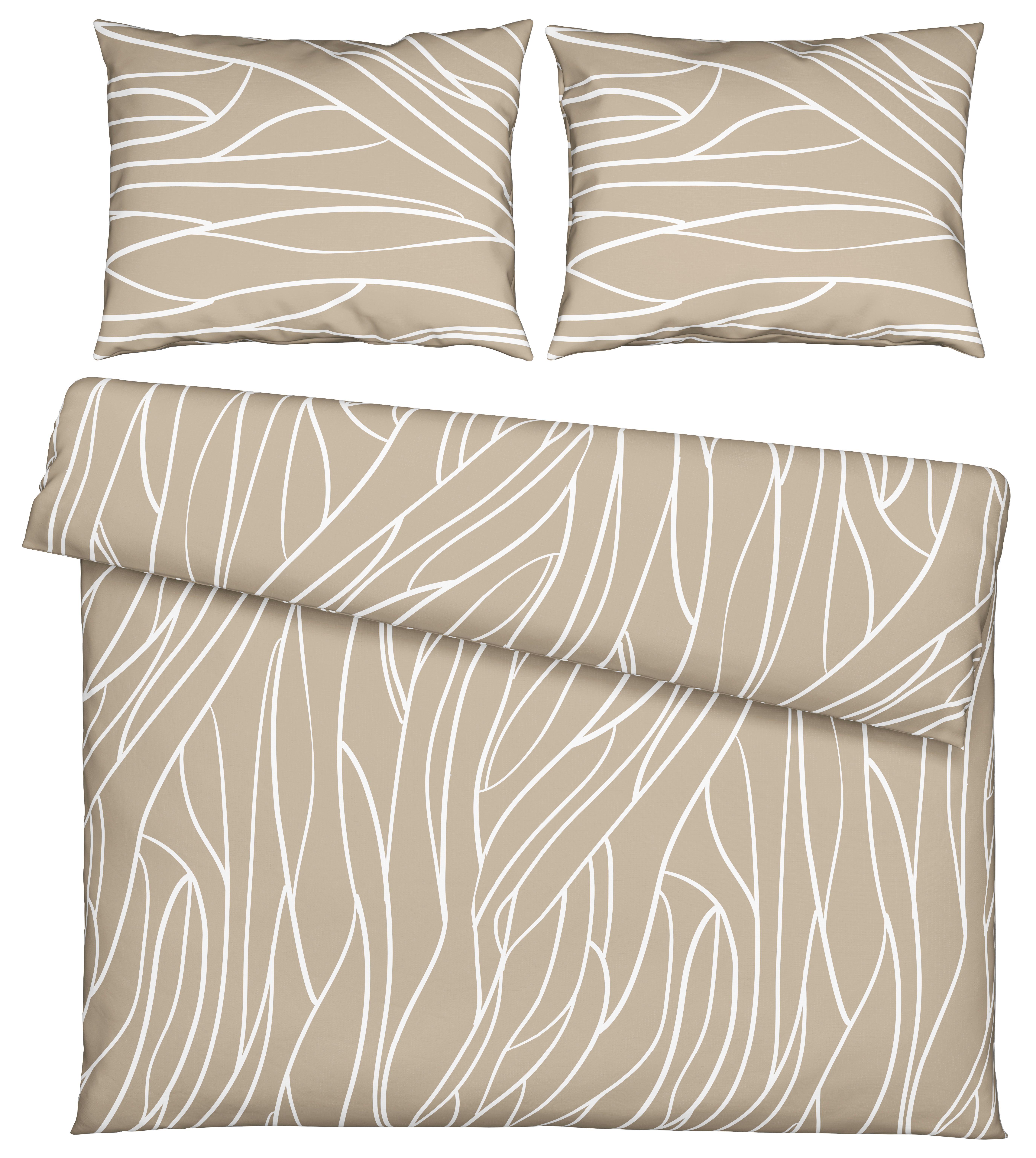 Bettwäsche Juliane XXL Hellbraun ca. 200x220cm - Hellbraun, KONVENTIONELL, Textil (200/220cm) - Mömax