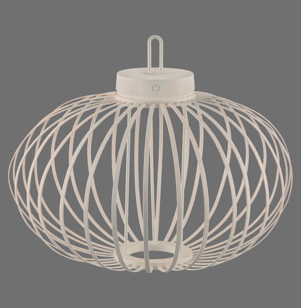 Akku-Tischleuchte Greige max. 1,5 Watt - Greige, Design, Holz/Kunststoff (46/46/37cm)