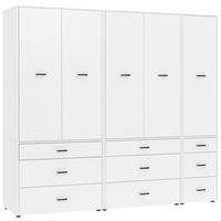 Kleiderschrank Kivo Weiß - Schwarz/Weiß, Basics, Holzwerkstoff/Kunststoff (225/199,6/52,1cm) - Based